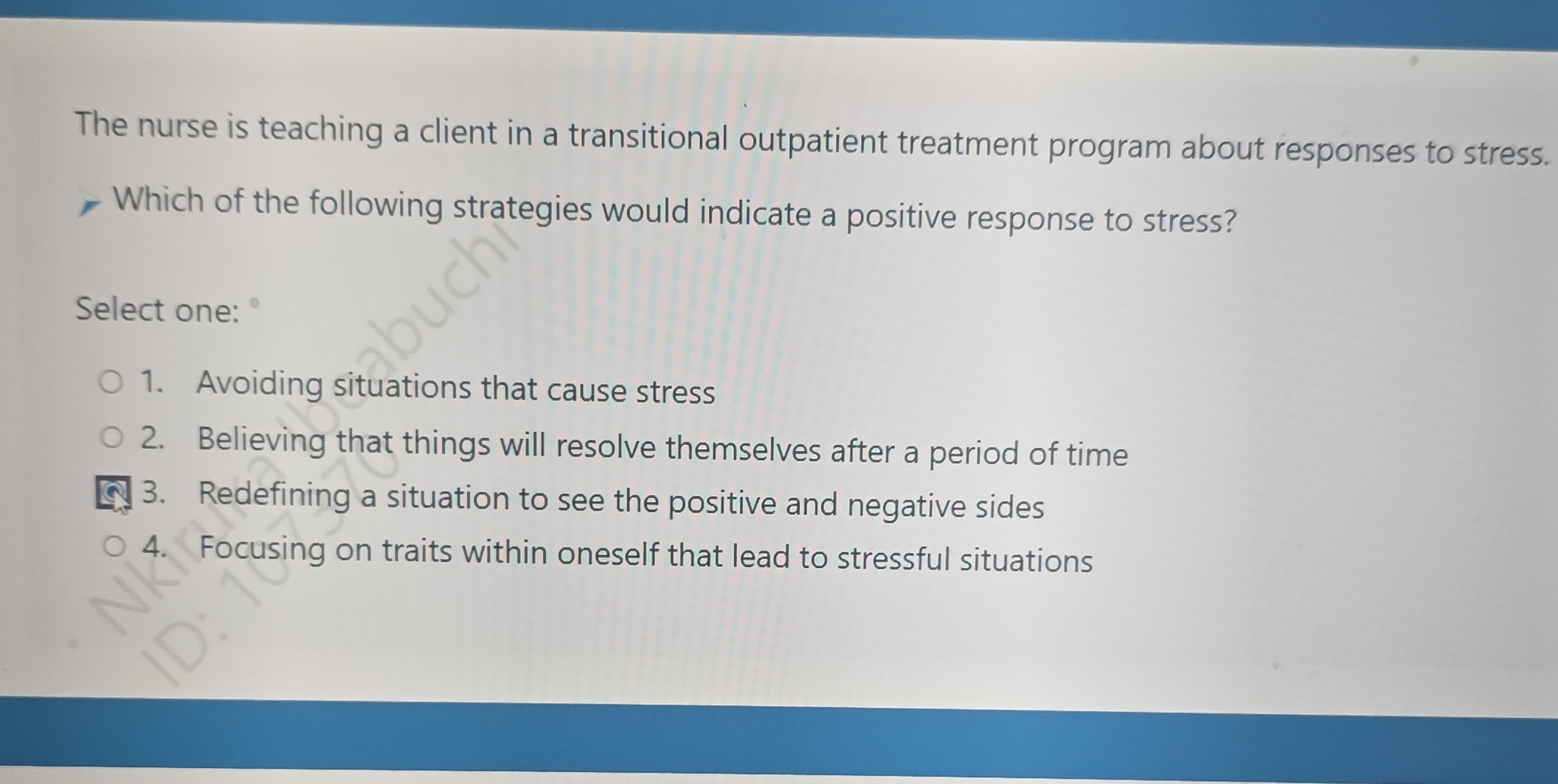 j The nurse is teaching a client in a