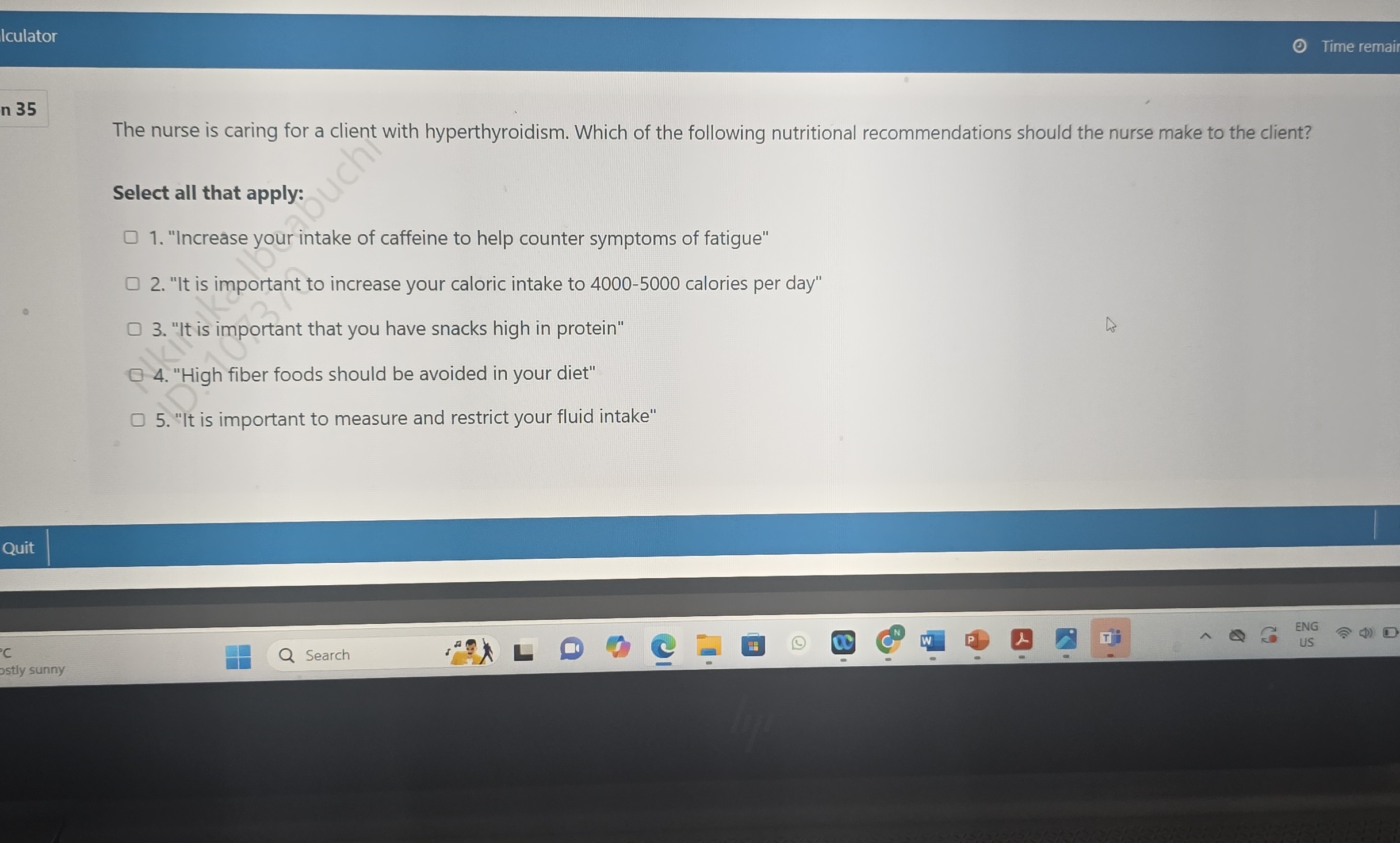 j n35 : ' fare The nurse is caring for a client