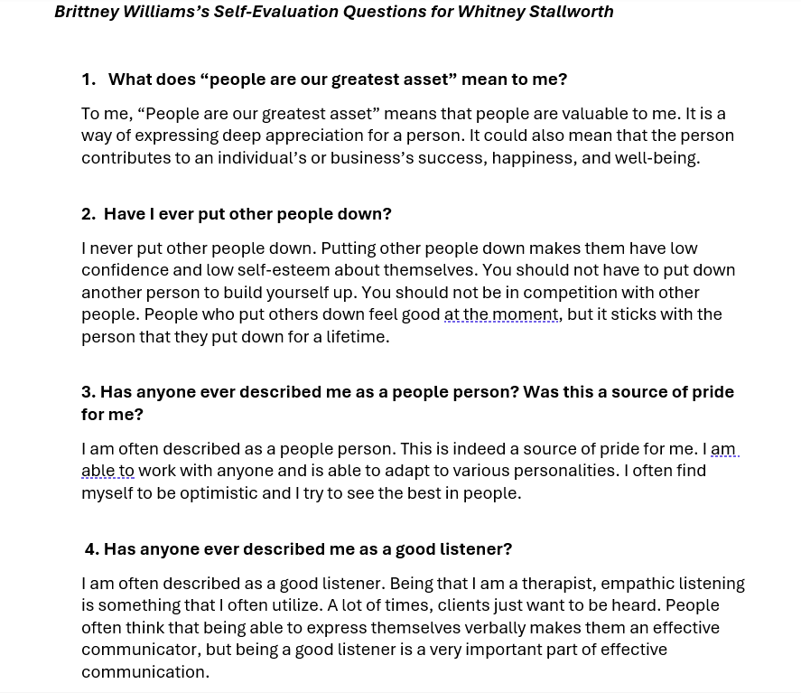 Your final assignment is to use the information