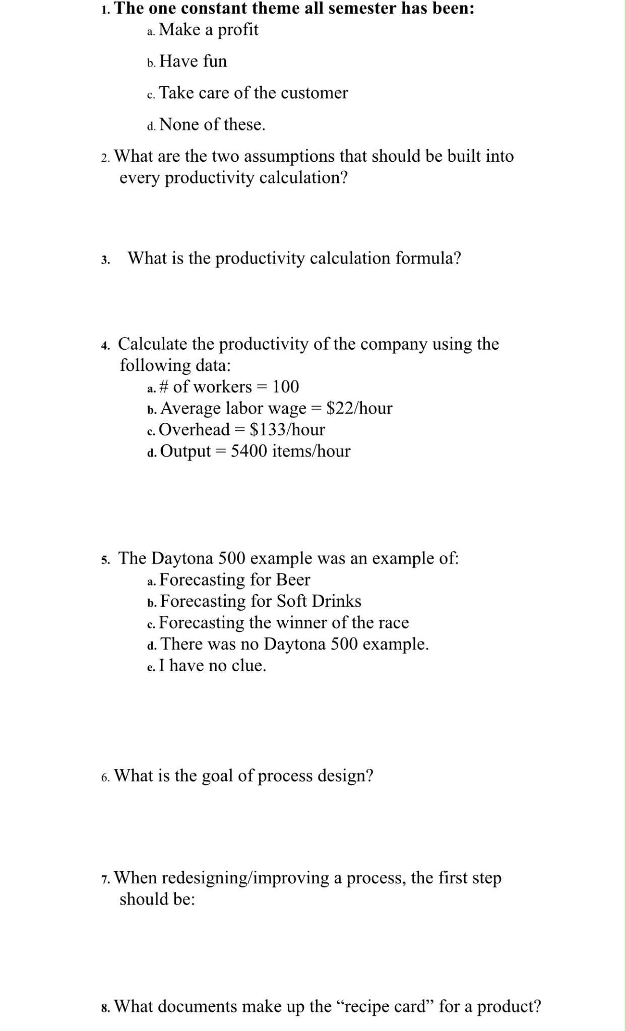 1. The one constant theme all semester has been: