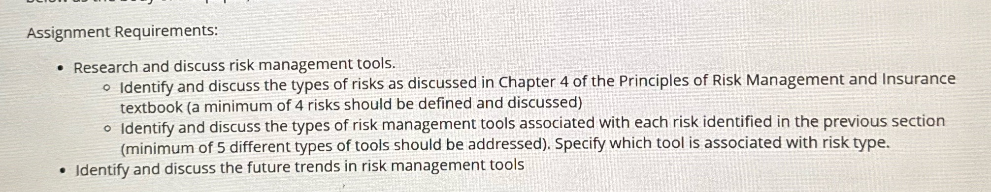 Assignment Requirements: Research and discuss