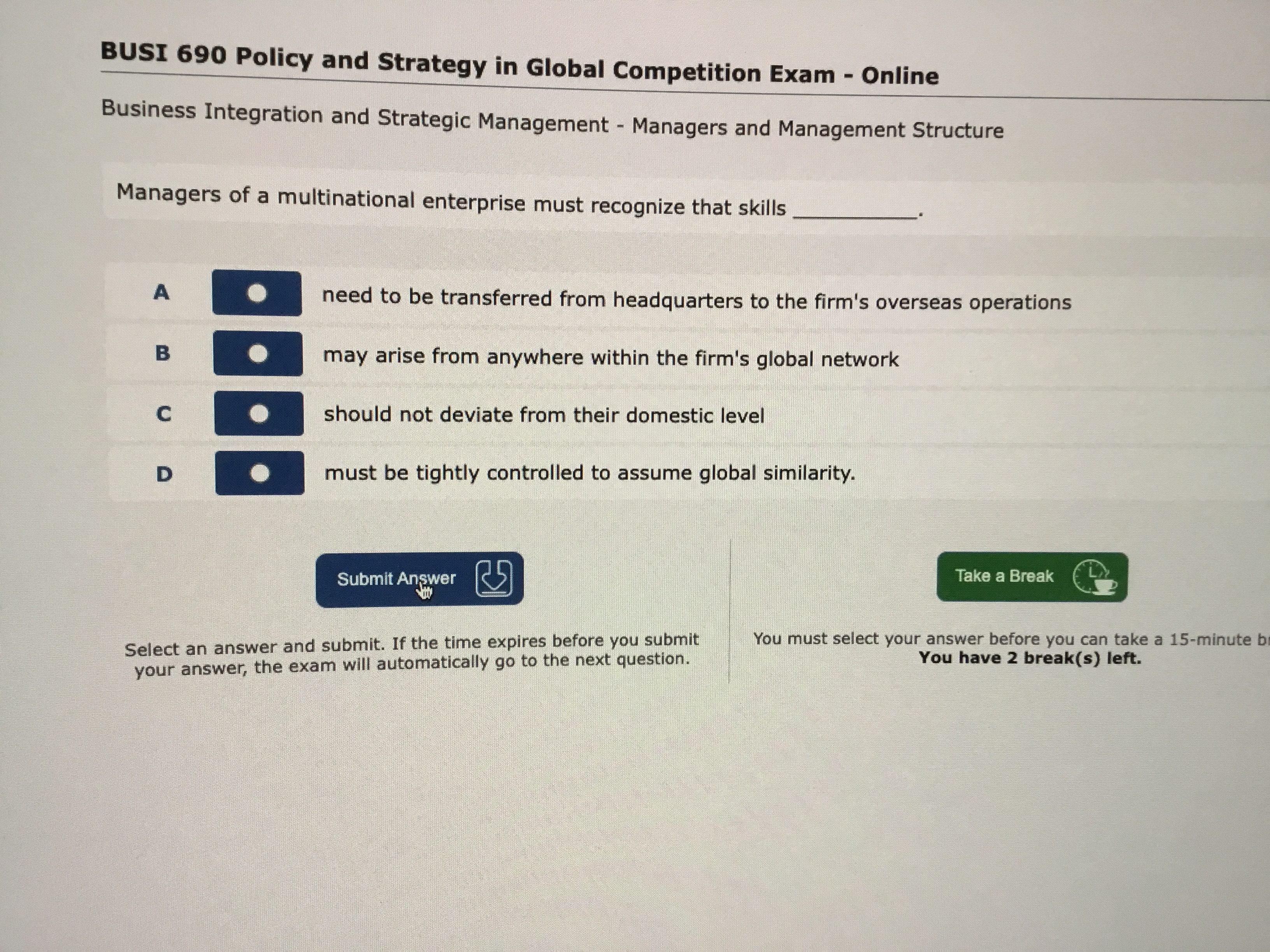 BUSI 690 Policy and Strategy in Global