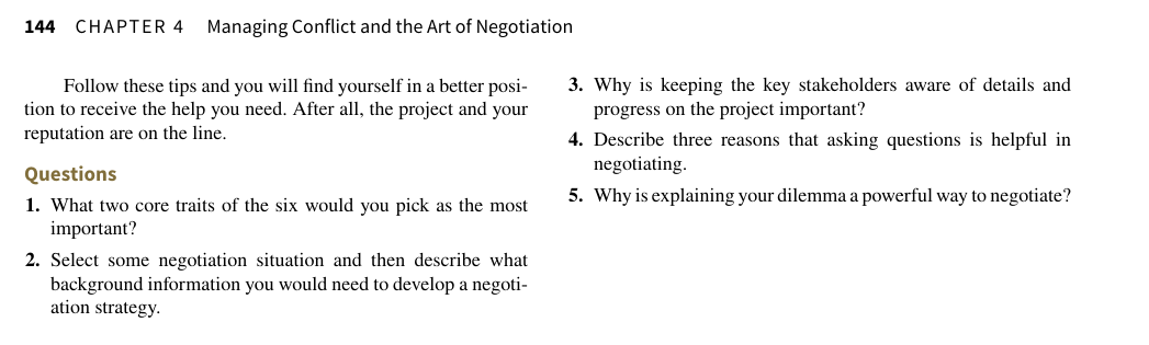 144 CHAPTER 4 Managing Conflict and the Art of