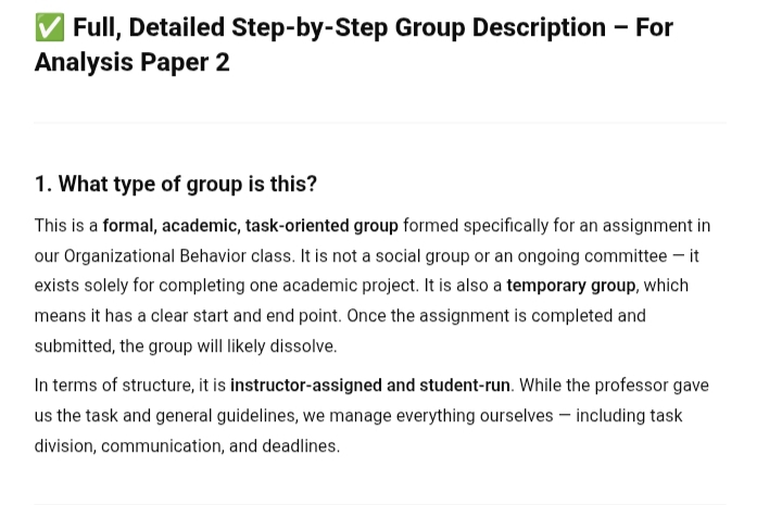 Describe the group you are going to use to