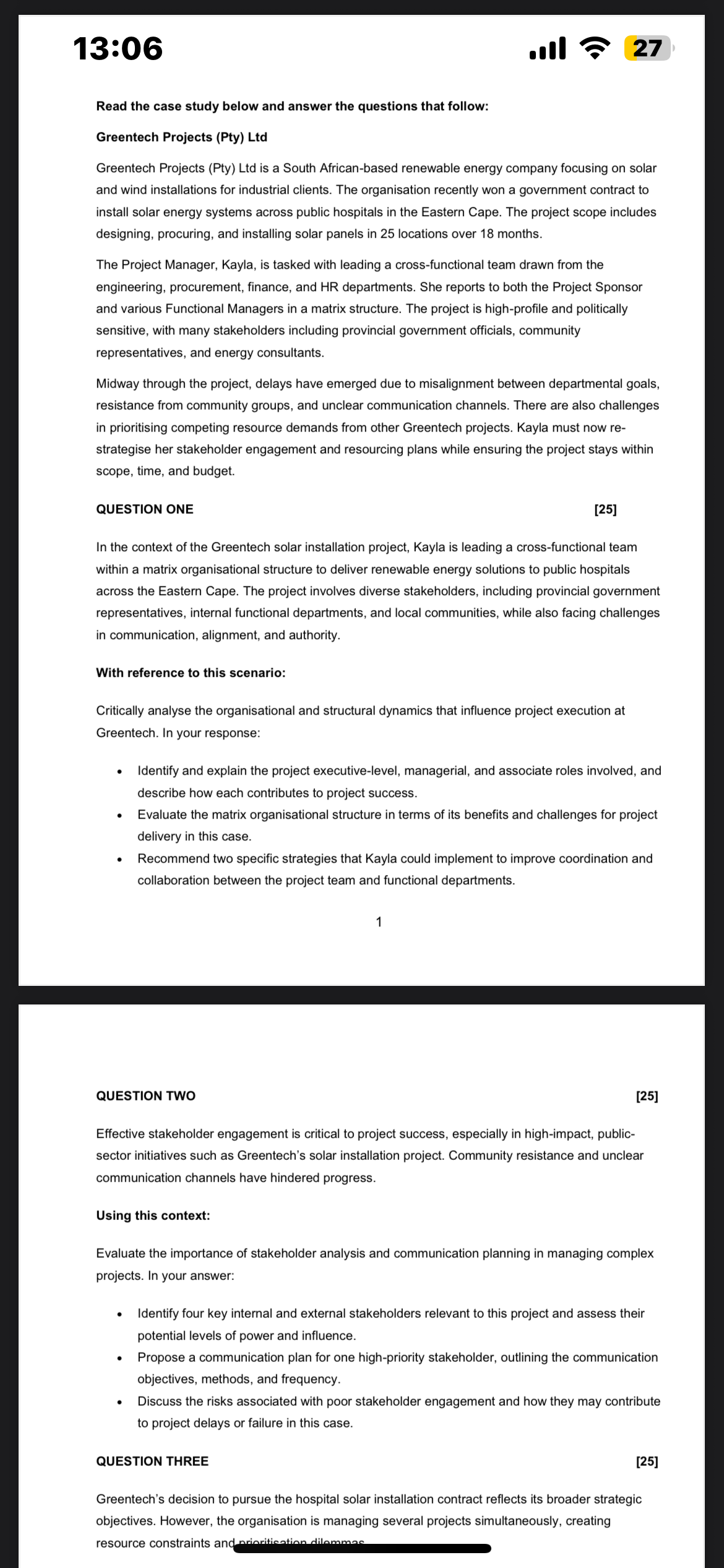 13:06 Read the case study below and answer the