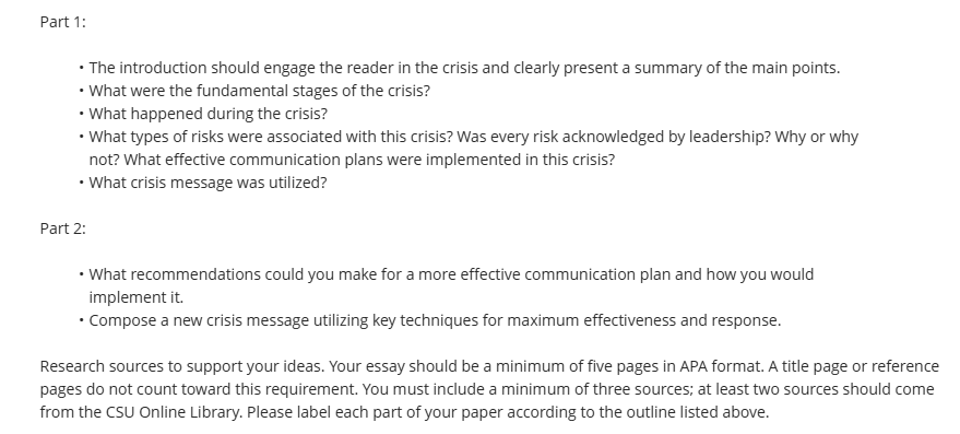 Part 1: * The introduction should engage the