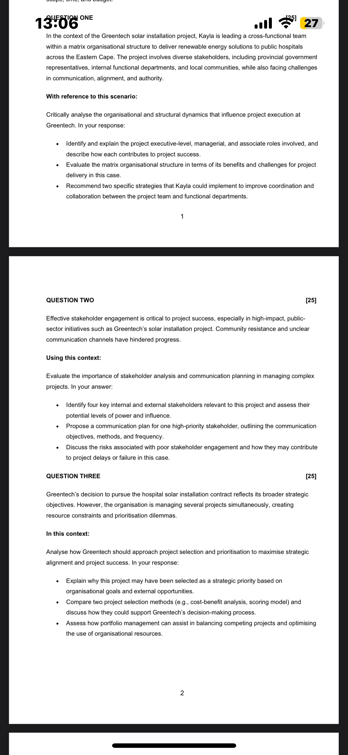 13:06 Read the case study below and answer the