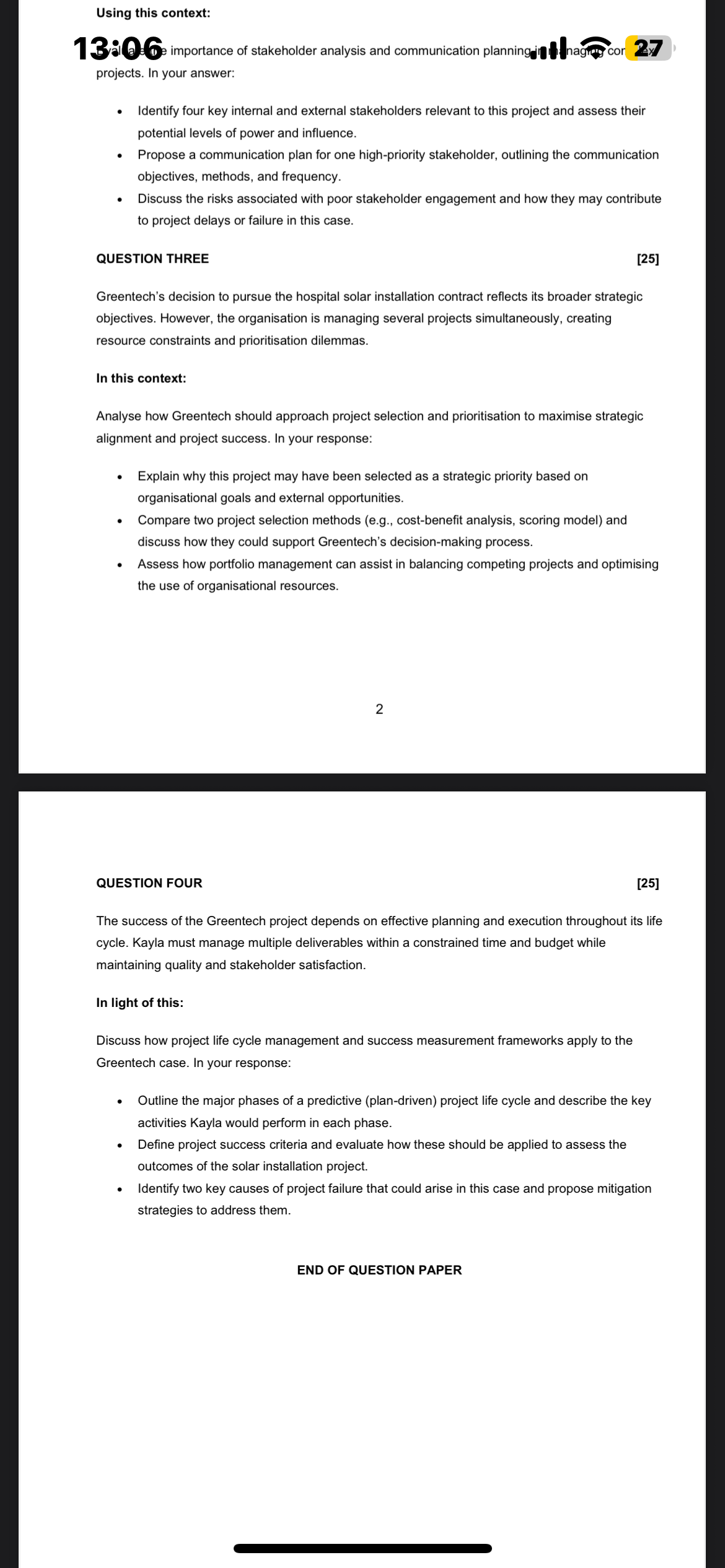 13:06 Read the case study below and answer the