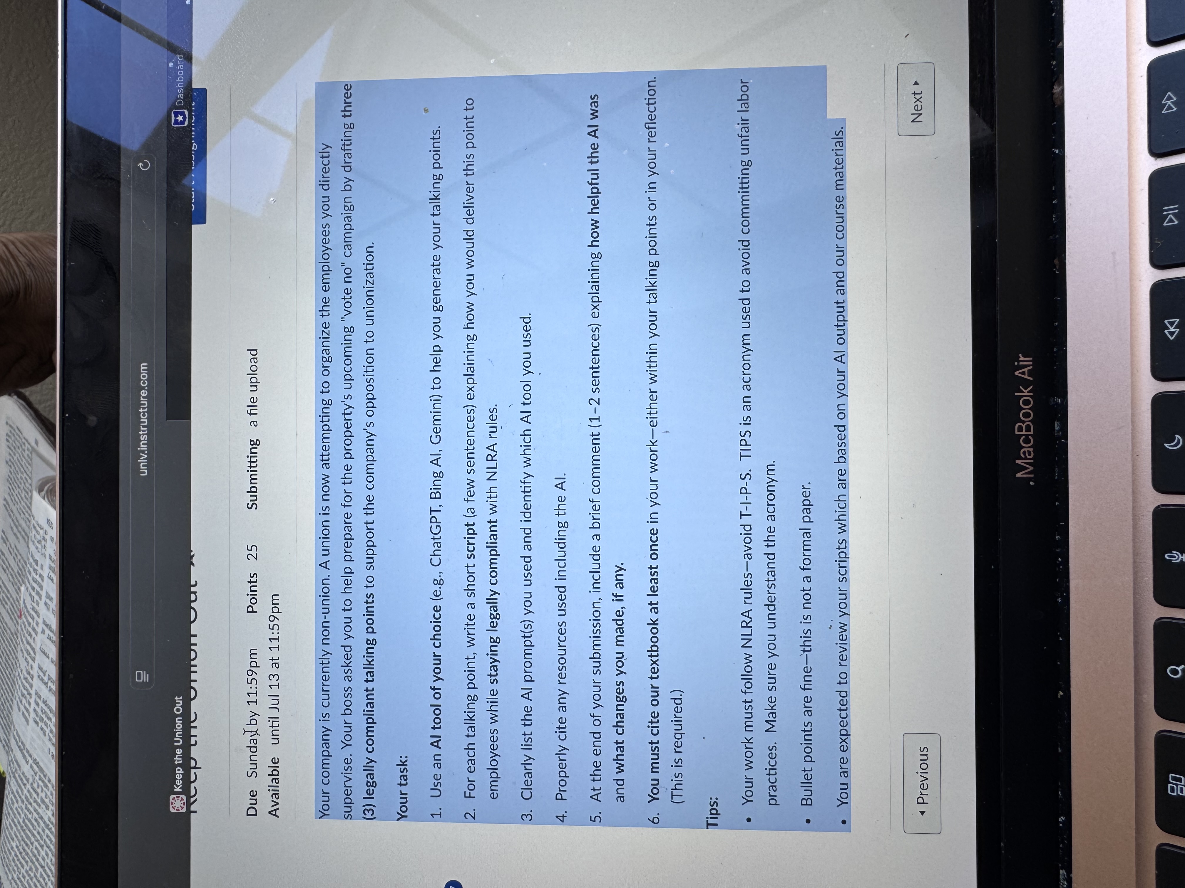 2 unlv.instructure.com Keep the Union Out