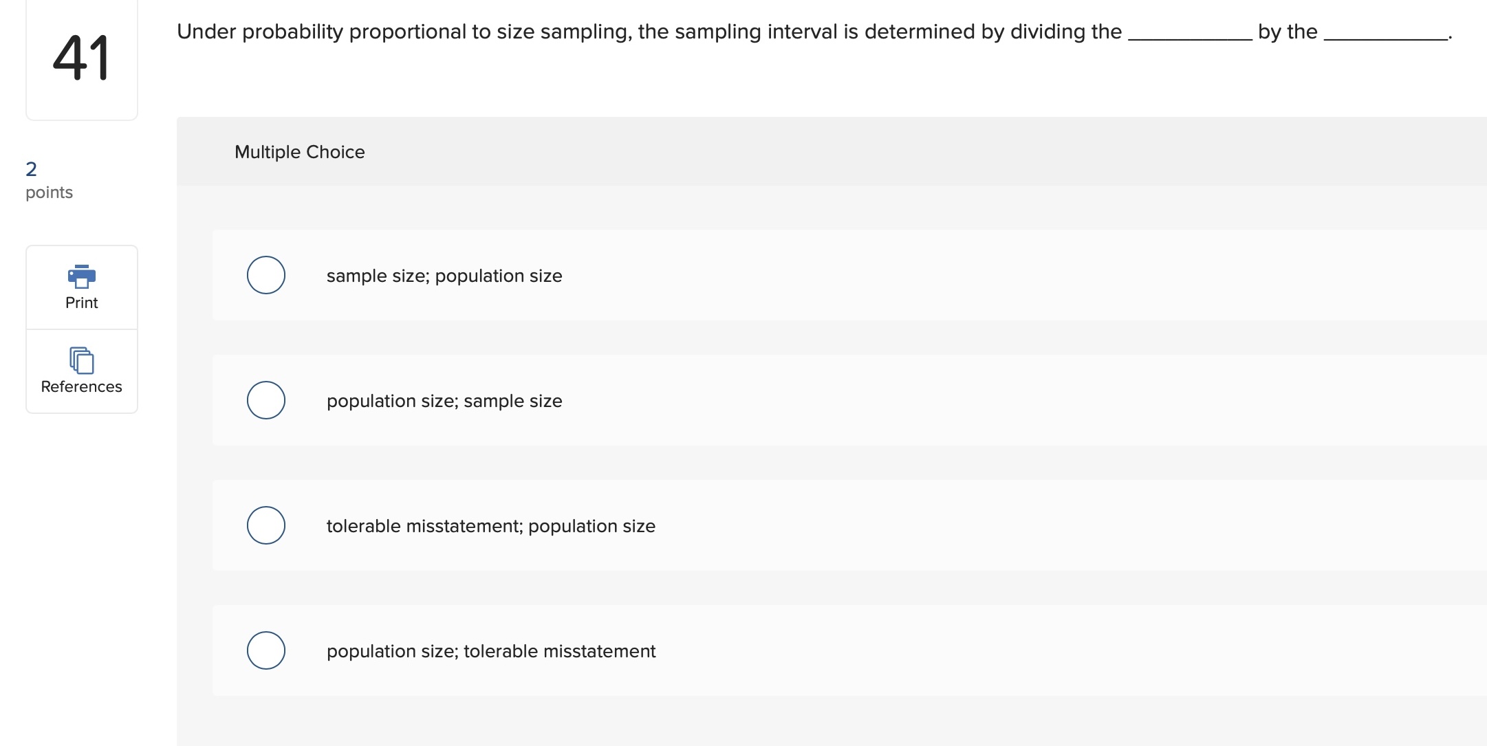 41 2 points = Print D References Under