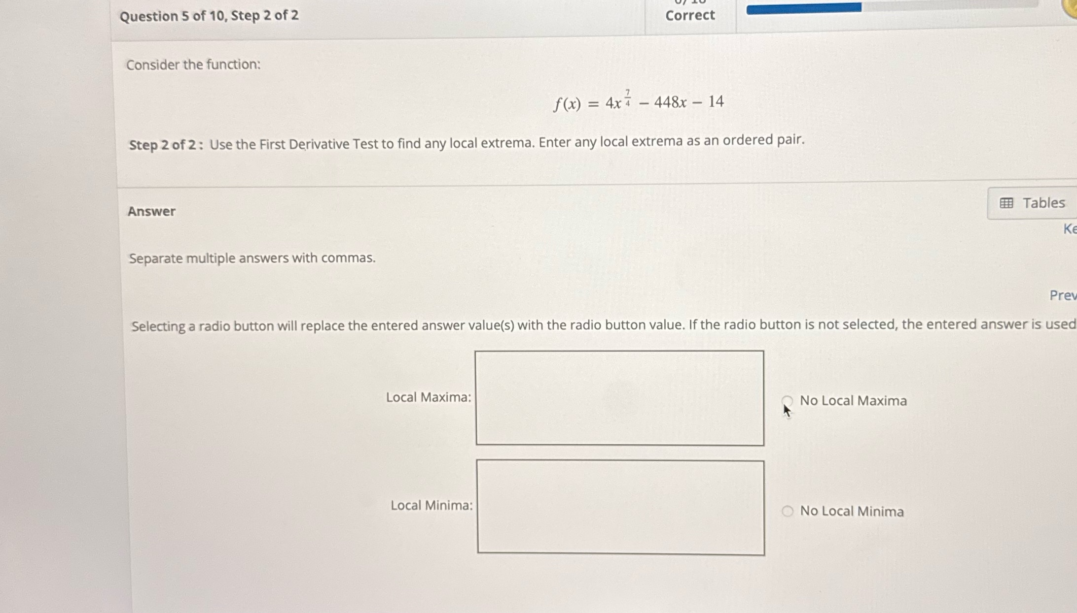 Can you help solve Question 5 of 10, Step 2 of 2