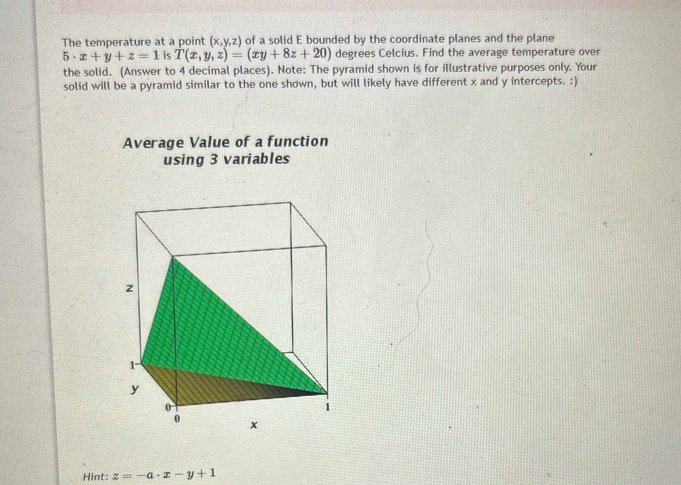 Please explain The temperature at a point (x,y,z)