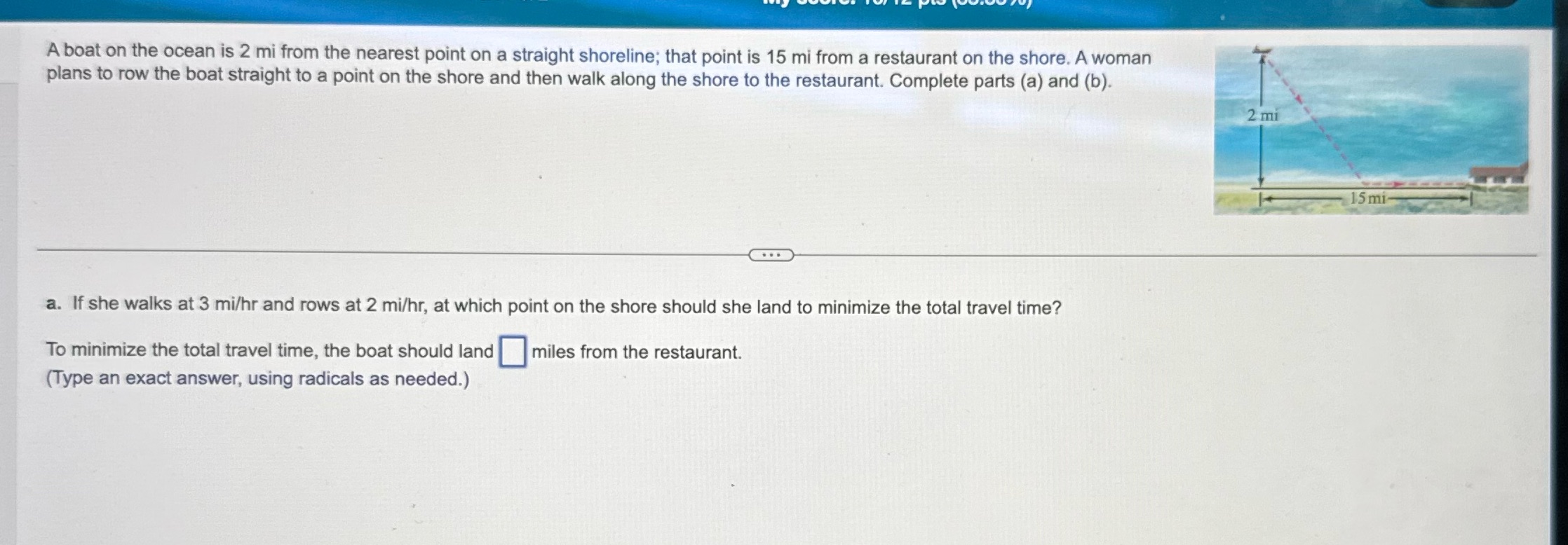 how do i solve this A boat on the ocean is 2 mi