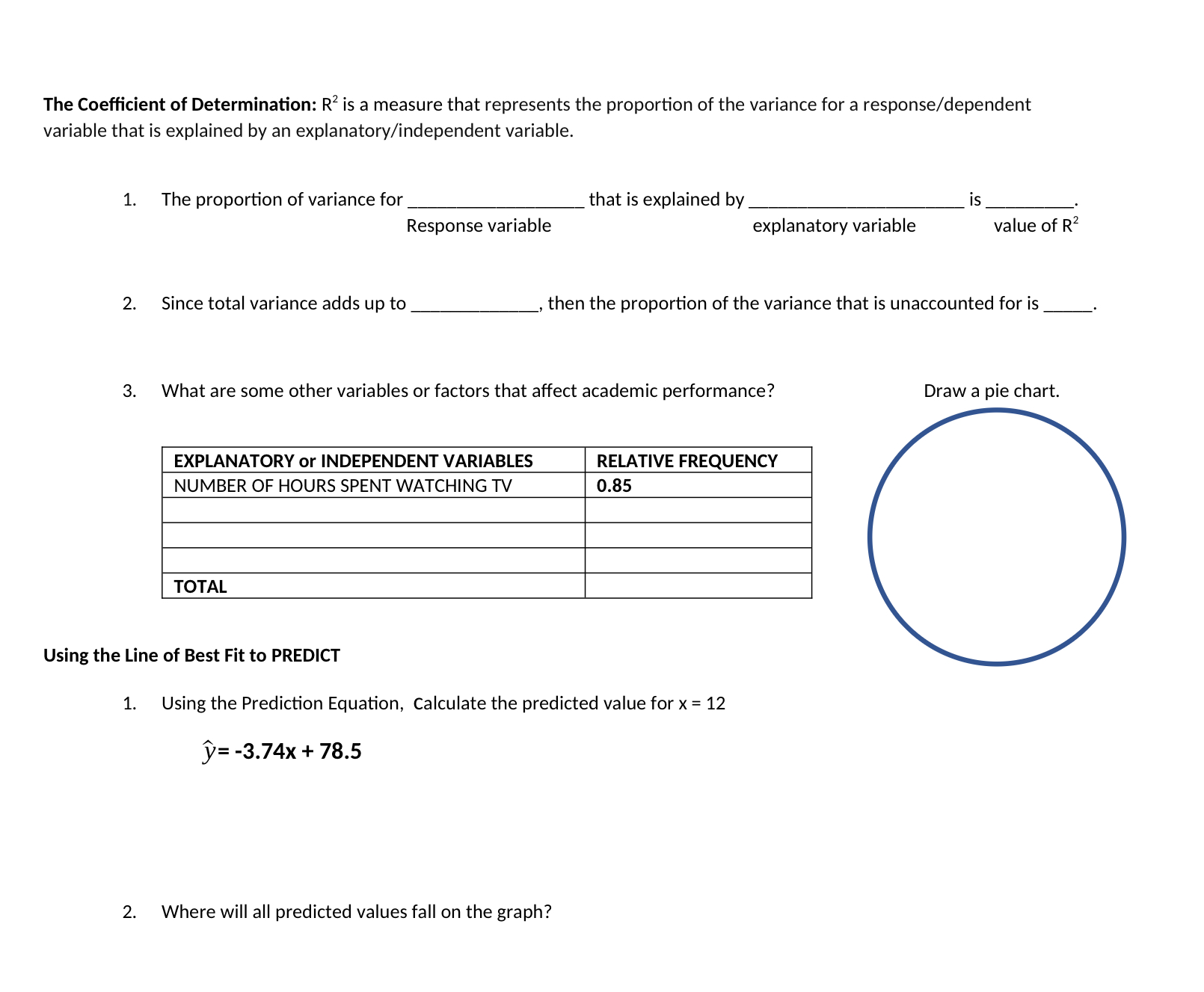 Name: Linear Correlation Time Grade r = -0.923