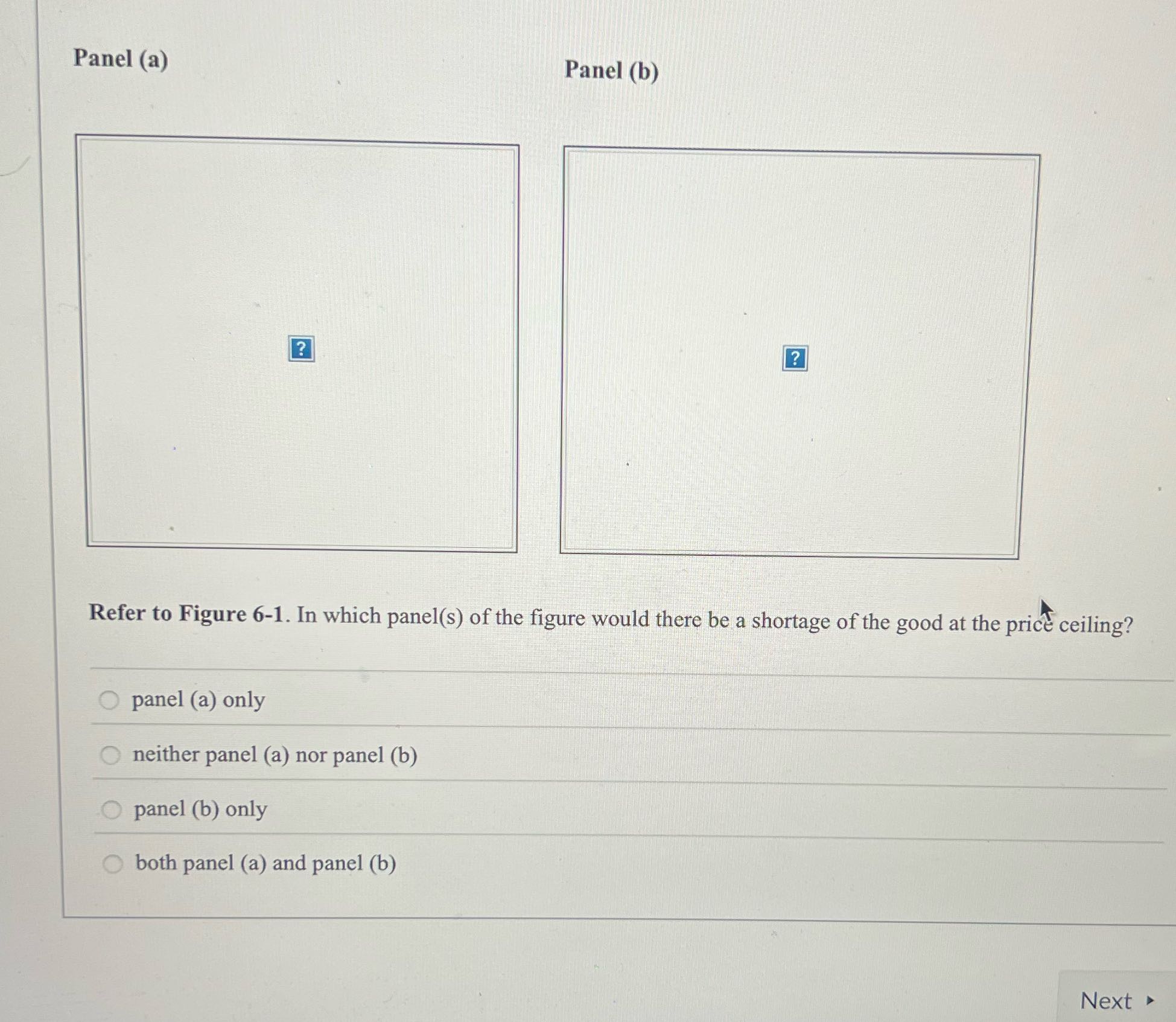 Here is the question to the graphs Panel (a)