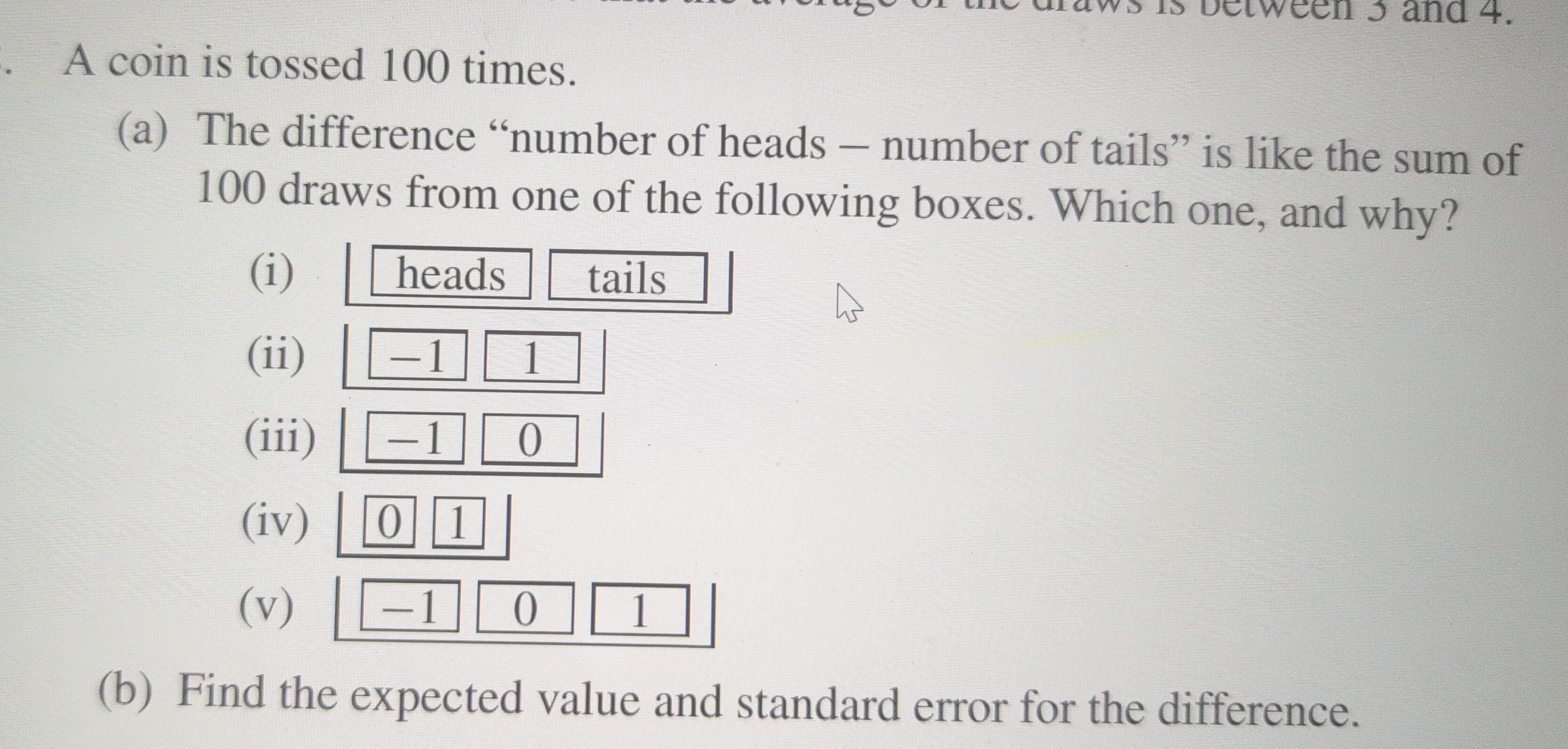 Coin toss difference and expected value questions