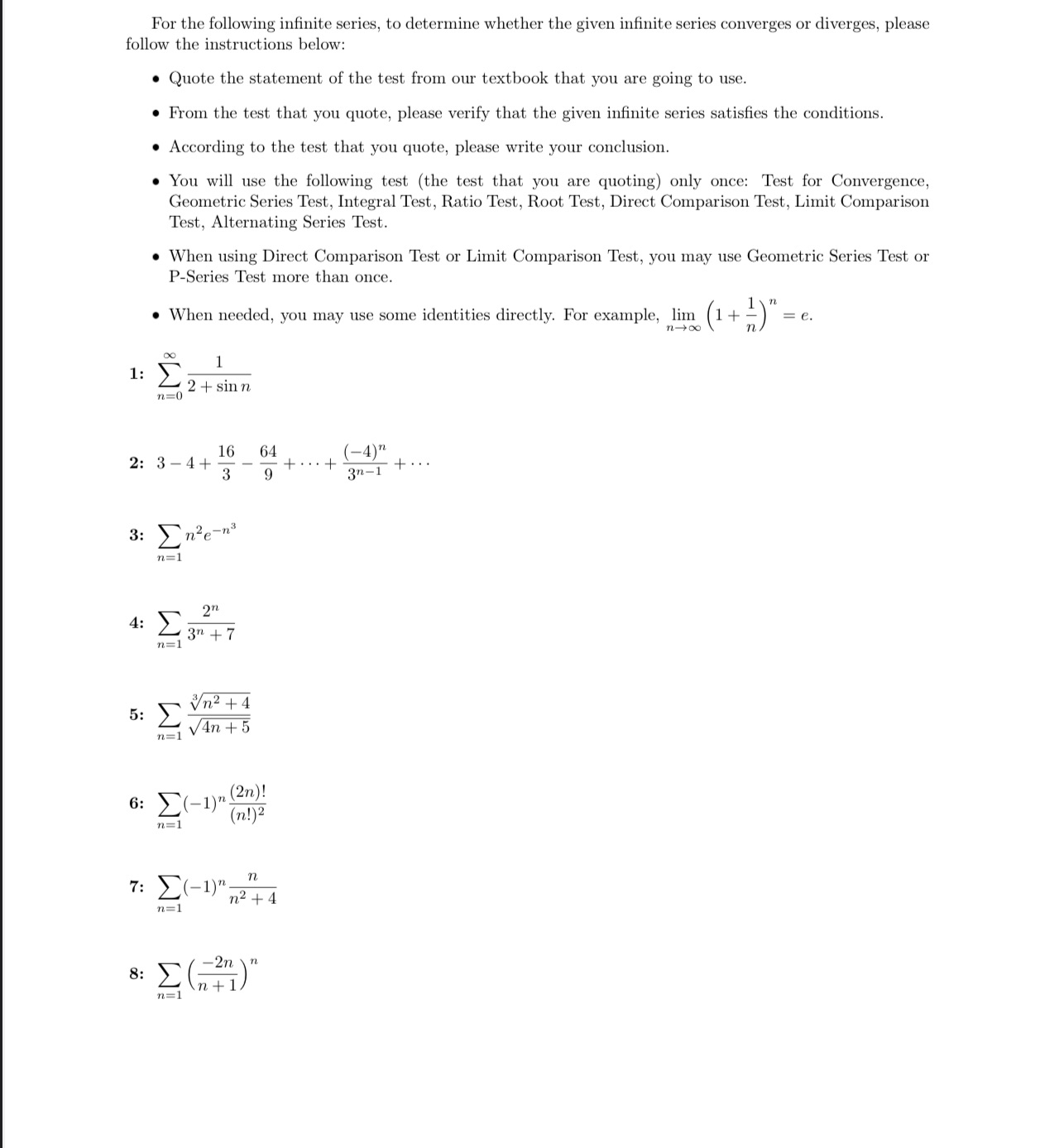 Please solve each problem identically to how the