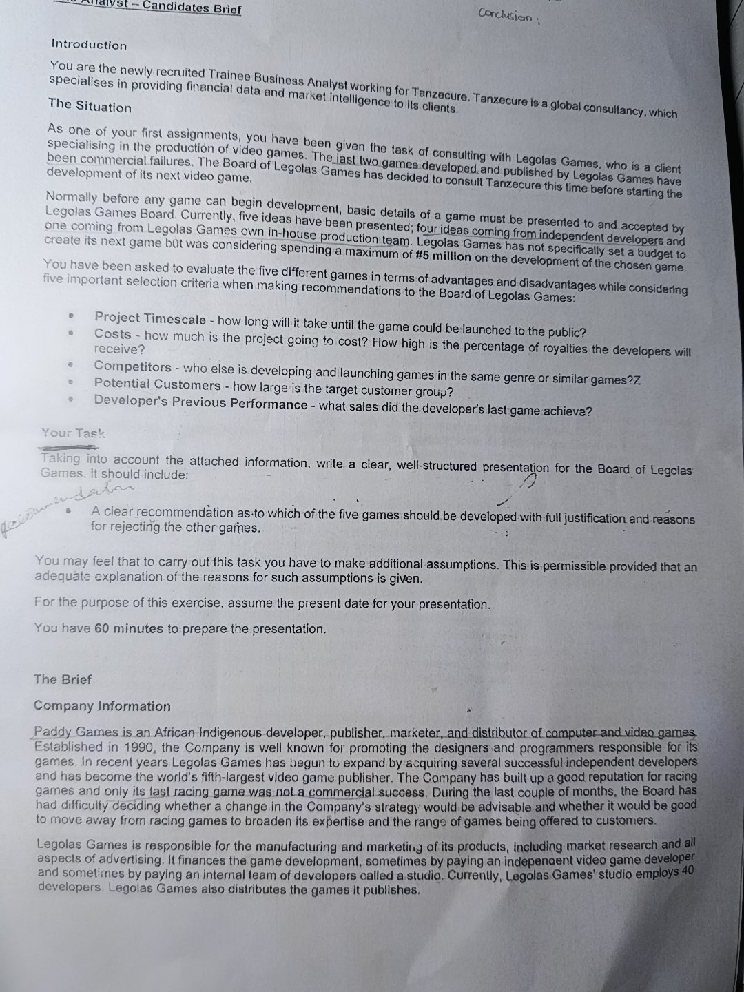 Explanation on how to solve the analysis ates