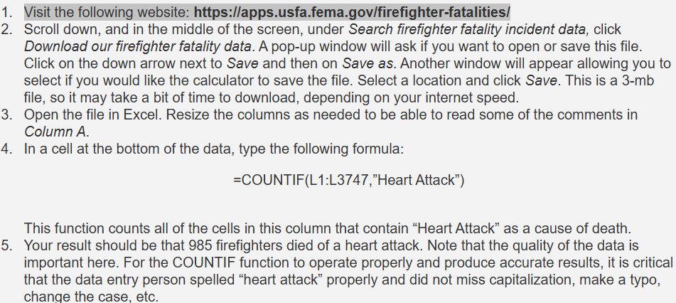 Calculate Fatality Rate with Excel Using COUNTIF