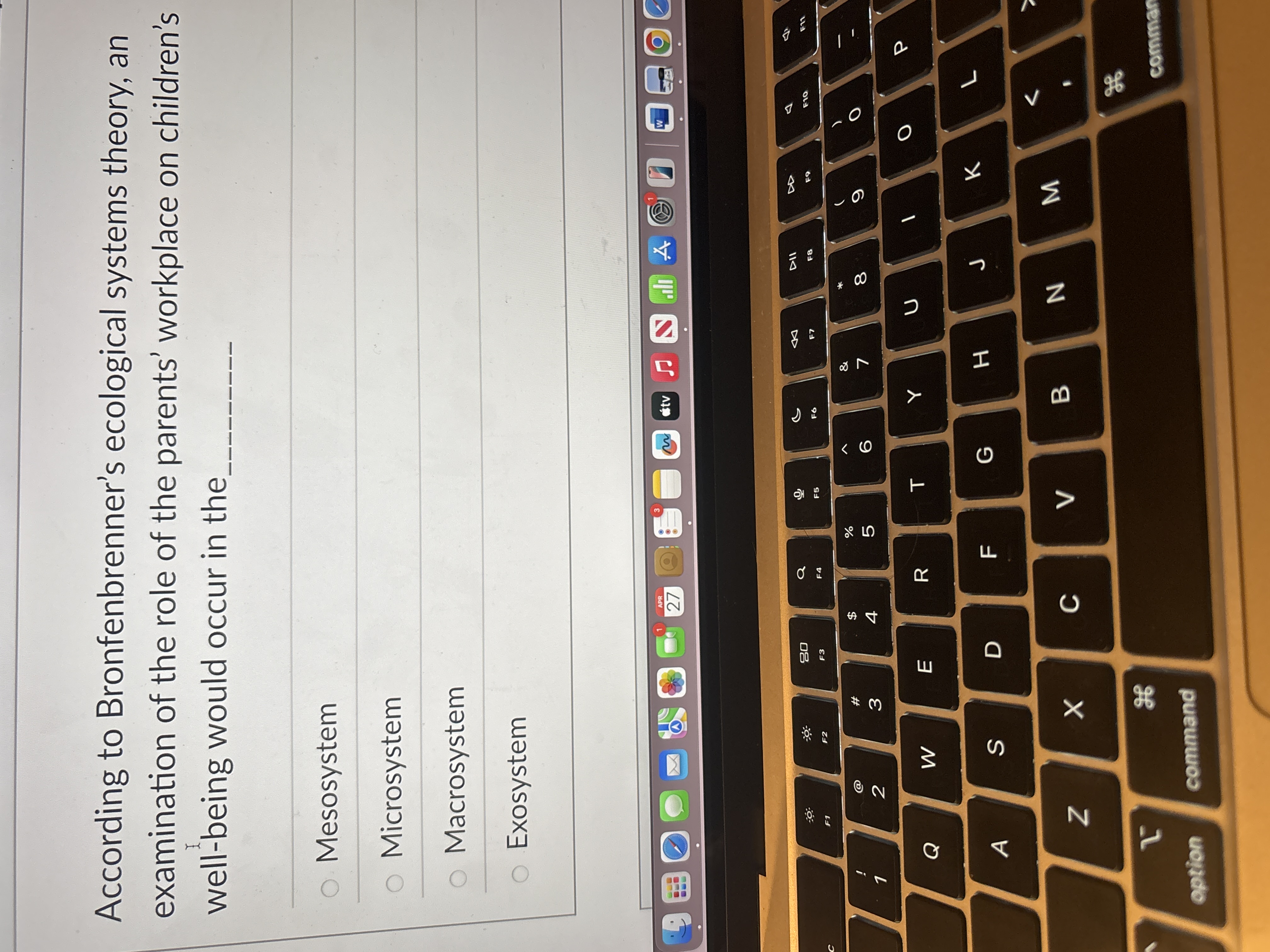 ? According to Bronfenbrenner's ecological