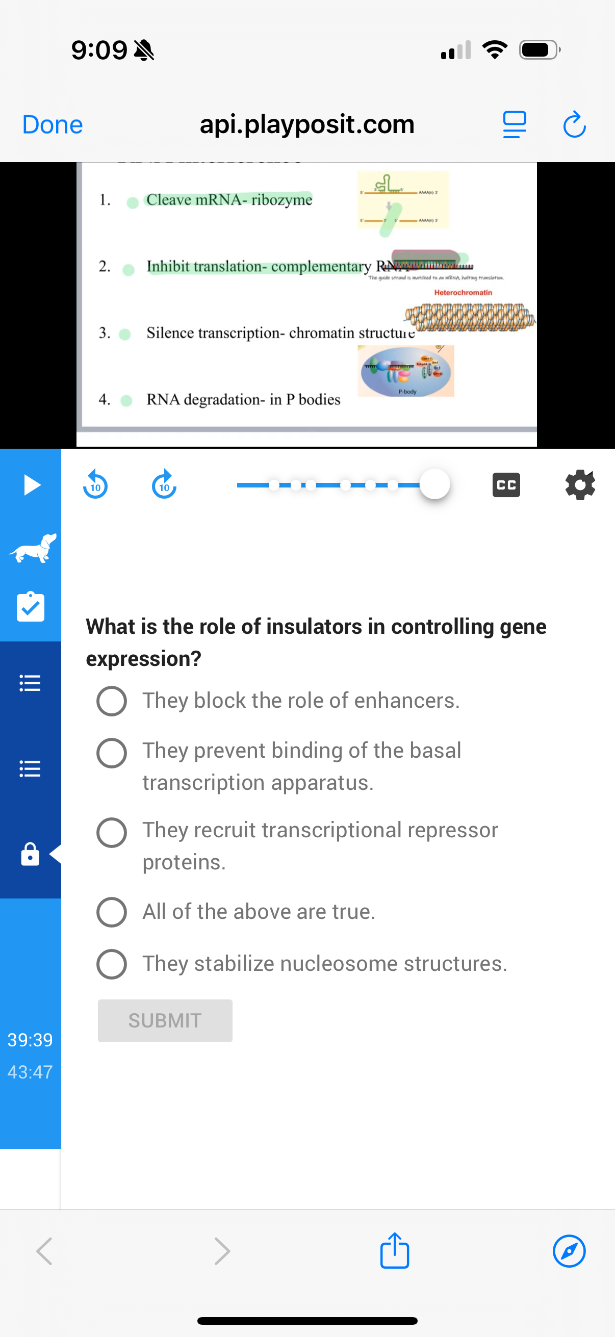 ? 9:09 Done api.playposit.com 2 C 1. .Cleave