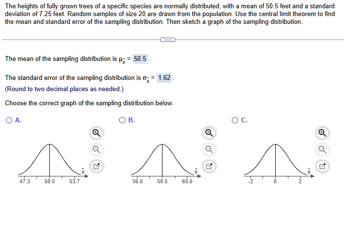 Choose the correct graph of the sampling