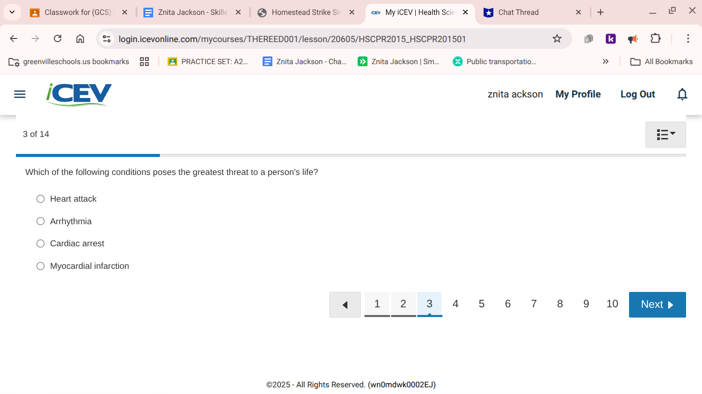 ? v Classwork for (GCS) | x _ Znita Jackson -