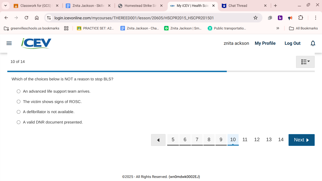 ? v Classwork for (GCS) | x _ Znita Jackson -
