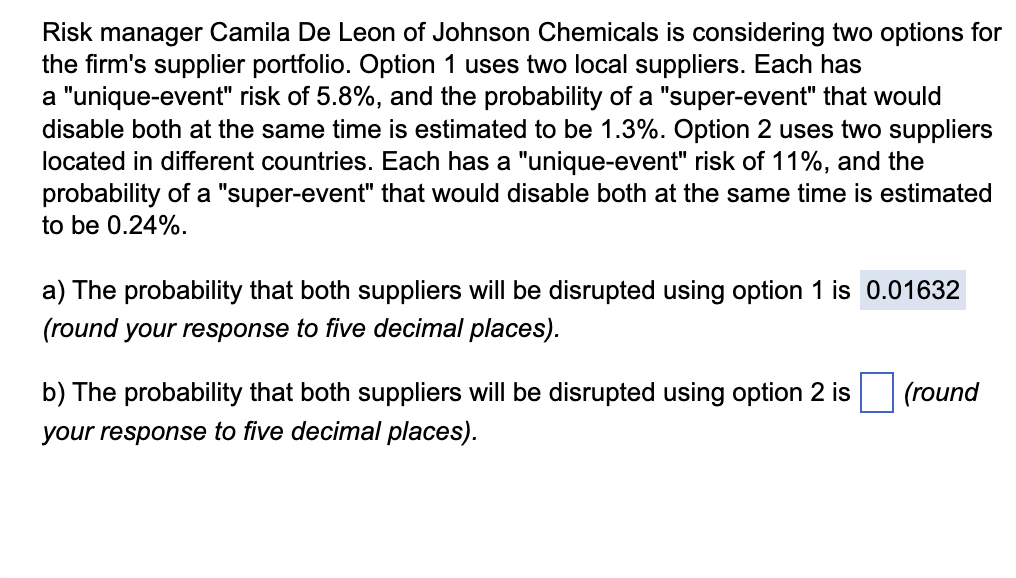 Risk manager Camila De Leon of Johnson Chemicals