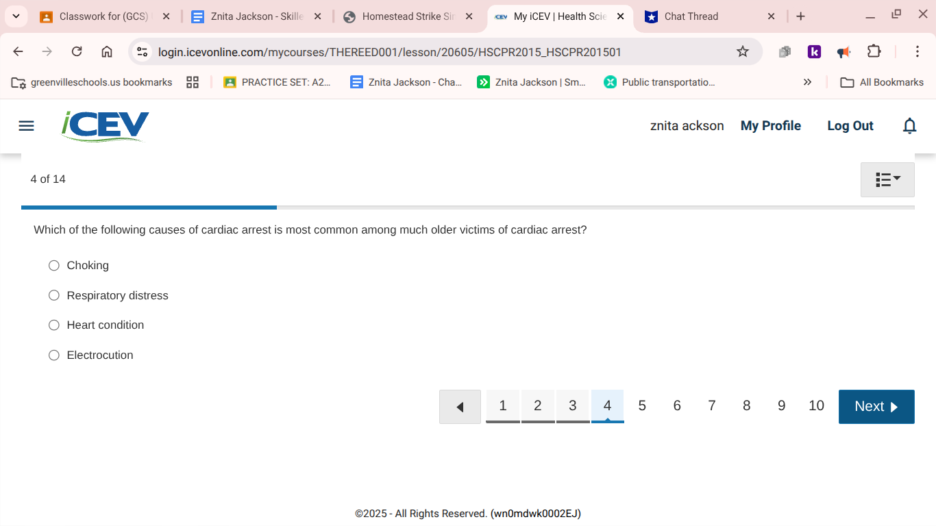 ? v Classwork for (GCS) | x _ Znita Jackson -