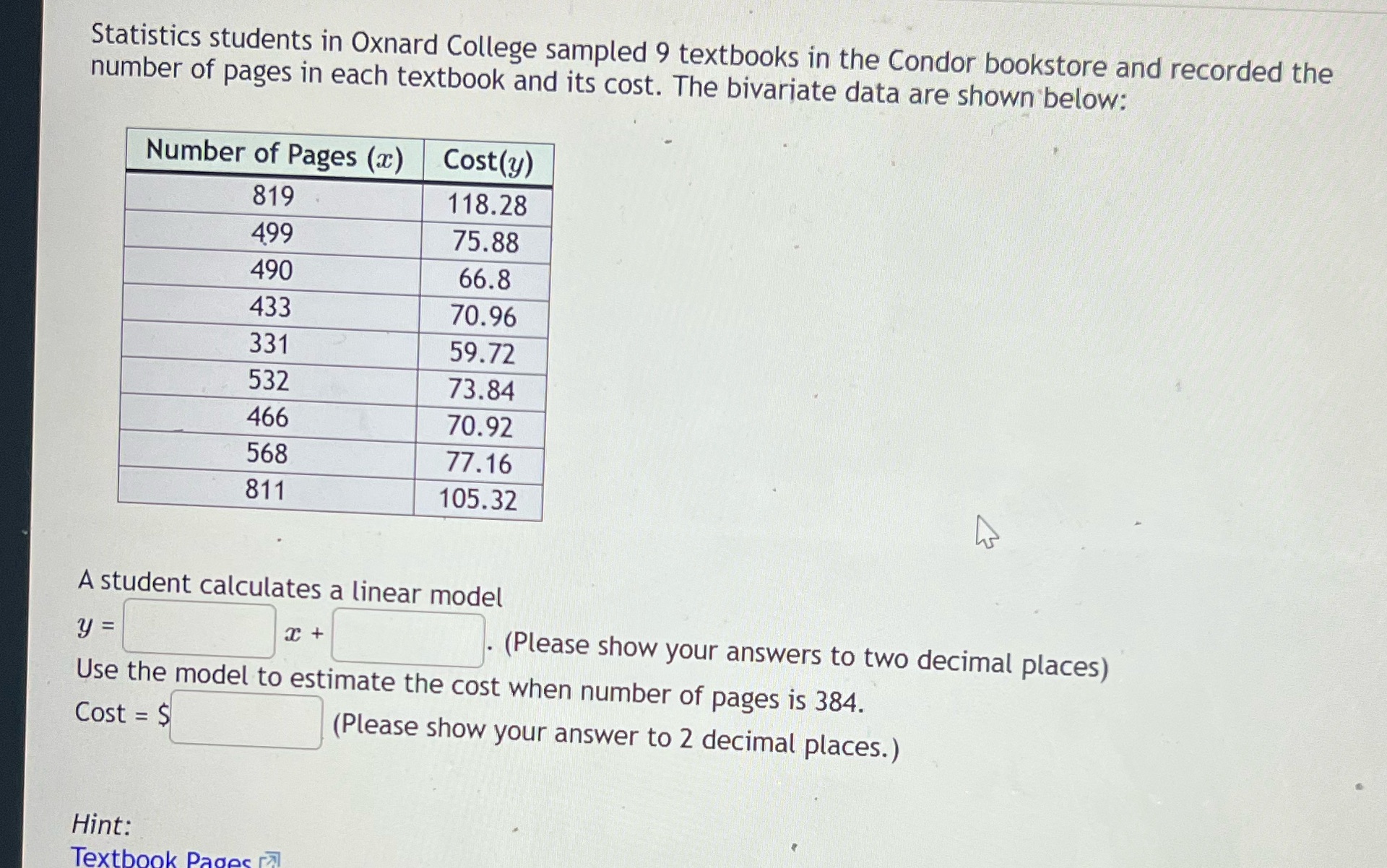 Please help solve this. Statistics students in