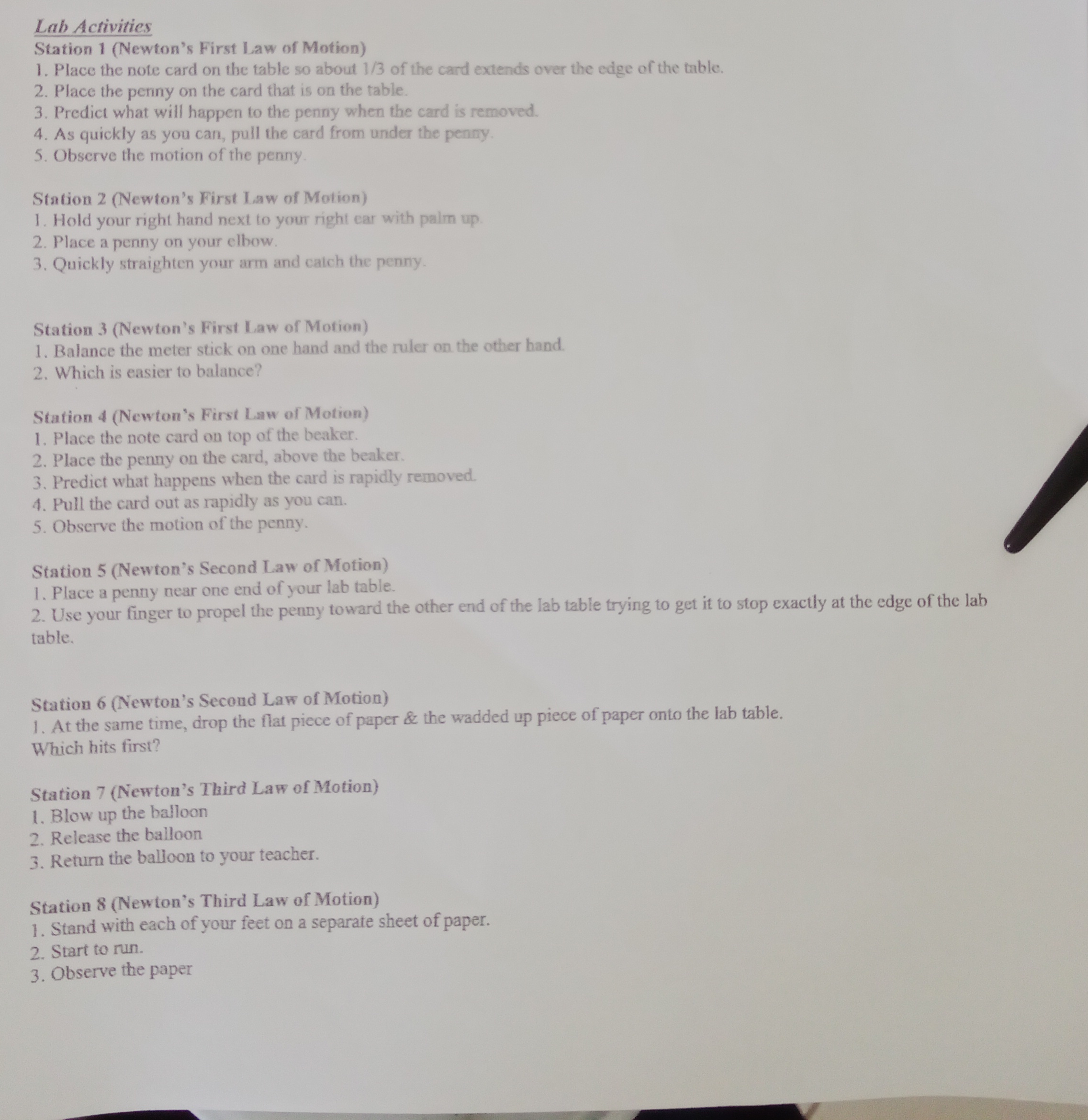 Give me answer of data table Lab Activities