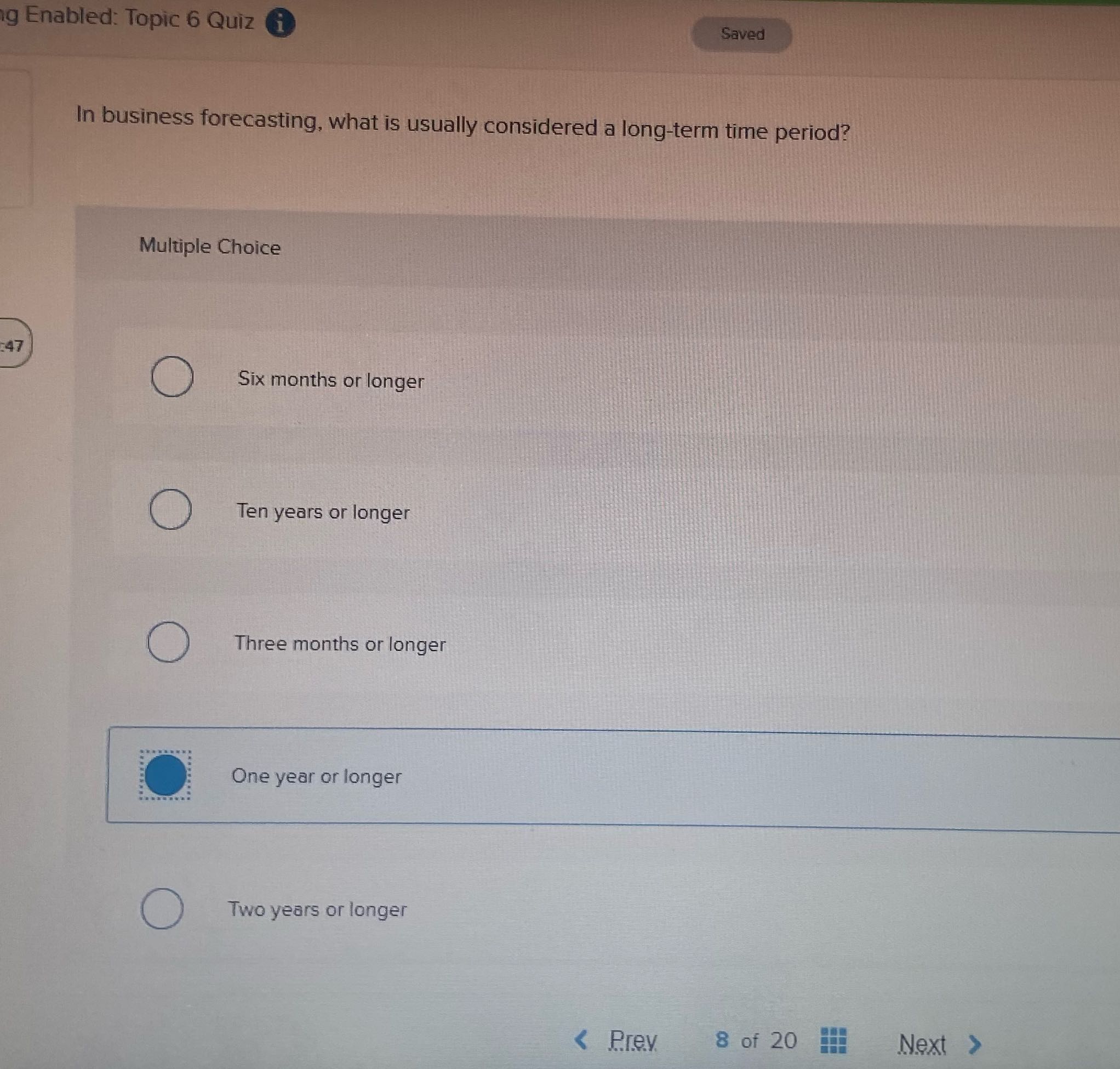 Is this right? g Enabled: Topic 6 Quiz i Saved In