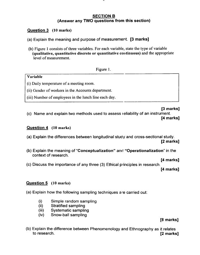 SECTION B (Answer any TWO questions from this