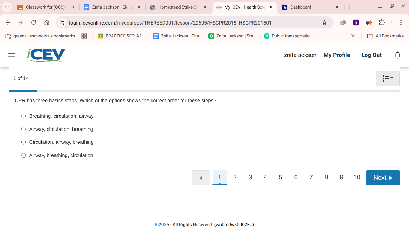 ? v Classwork for (GCS) | x _ Znita Jackson -
