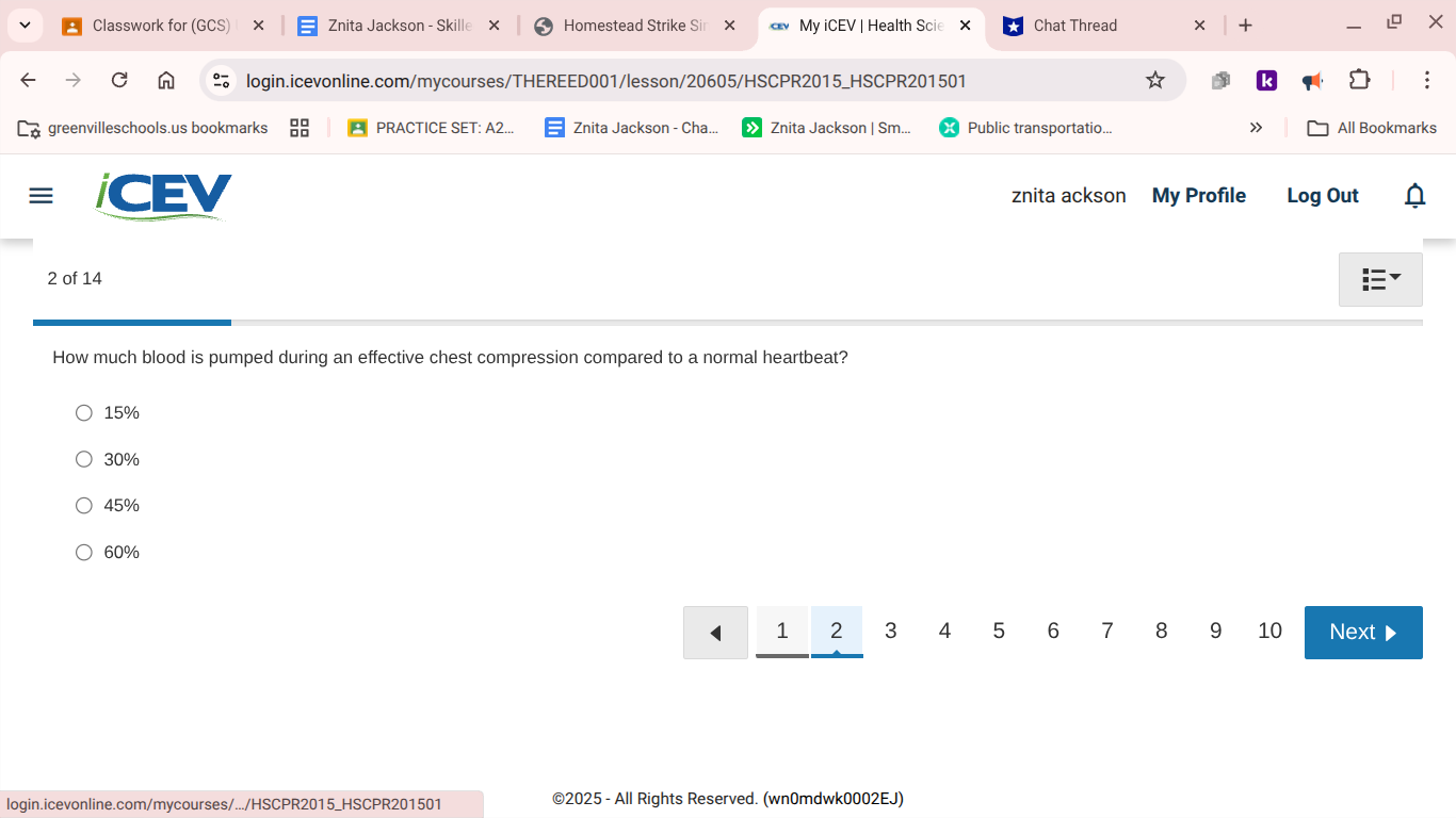 ? v Classwork for (GCS) | x _ Znita Jackson -