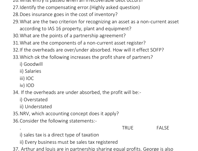 Explain question 27 to 36 ..with answers ?? vilat