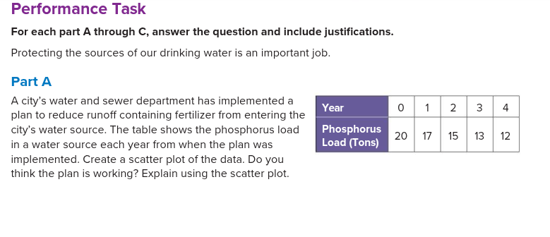 Performance Task For each part A through C,