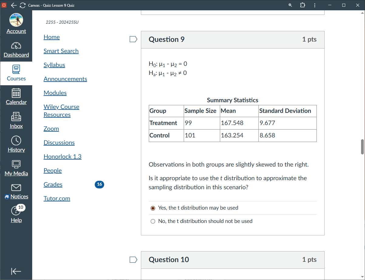 H0: ?1 - ?2 = 0Ha: ?1 - ?2 ? 0 Observations in