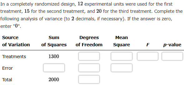 In a completely randomized design, experimental