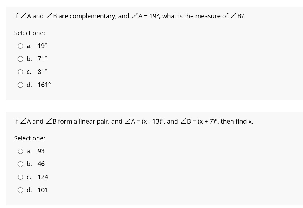 do it If ZA and Z B are complementary, and ZA =