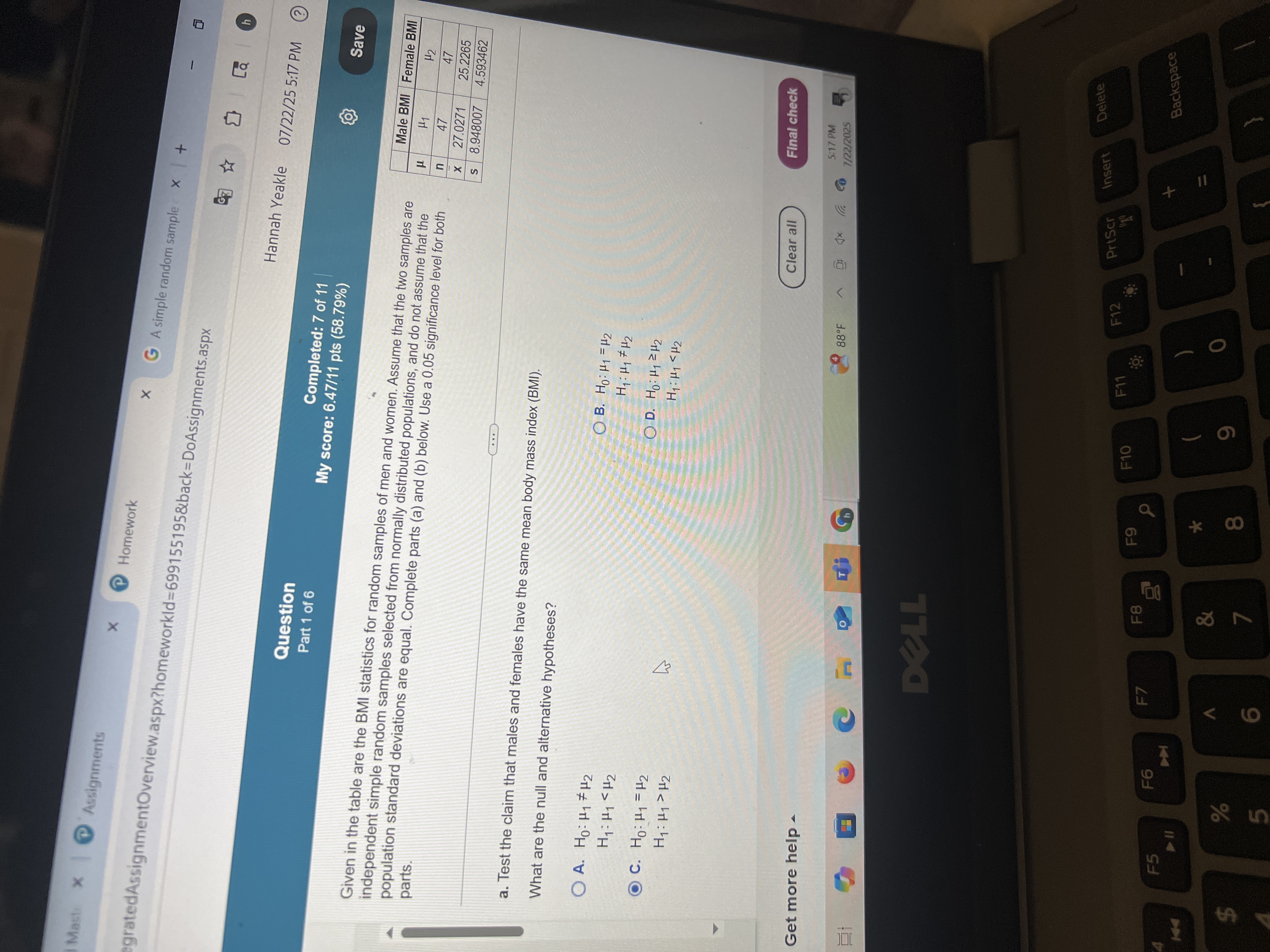 Mast: * @ Assignments X Homework X G A simple