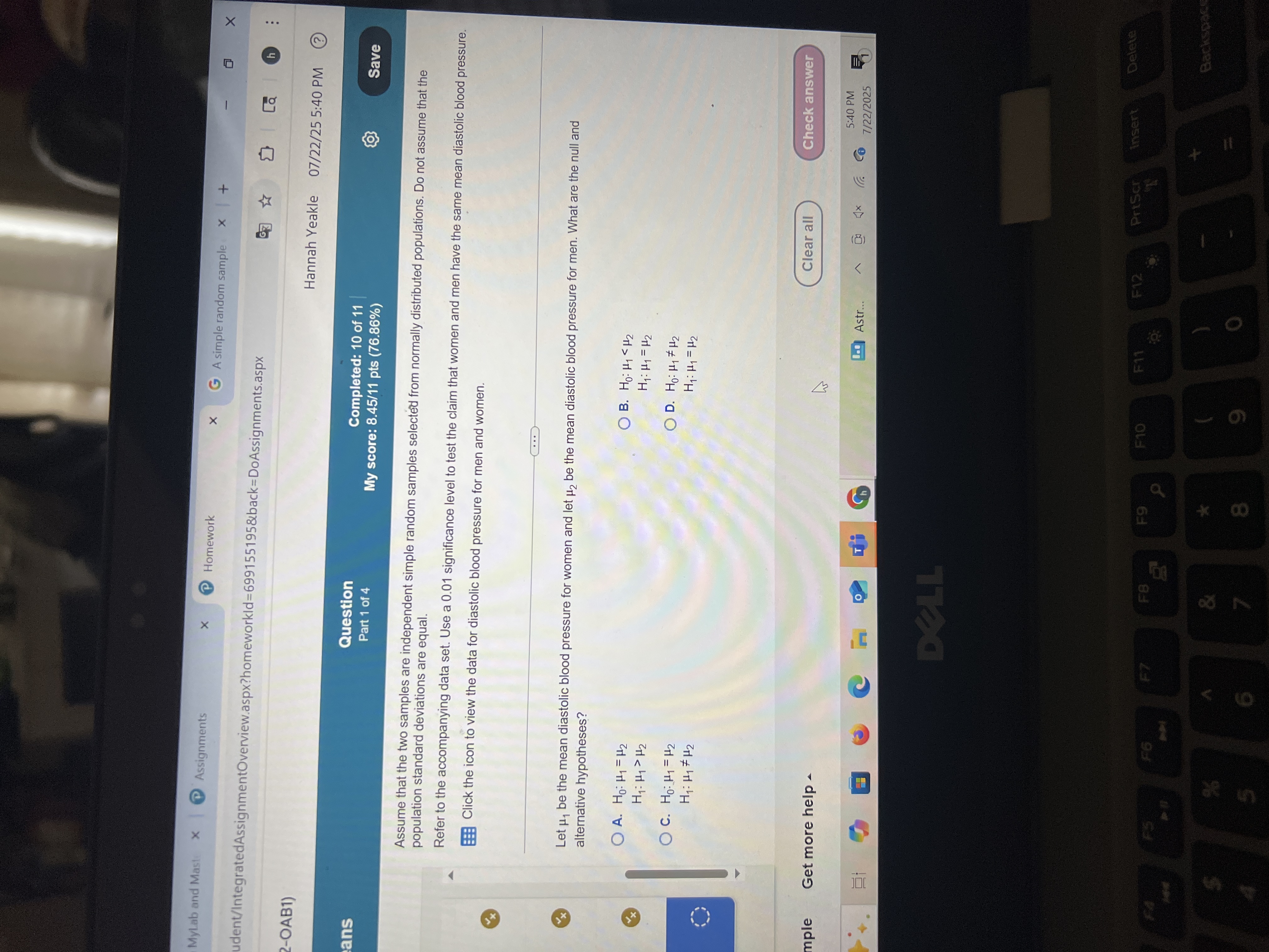 MyLab and Mast X @ Assignments x P Homework X GA