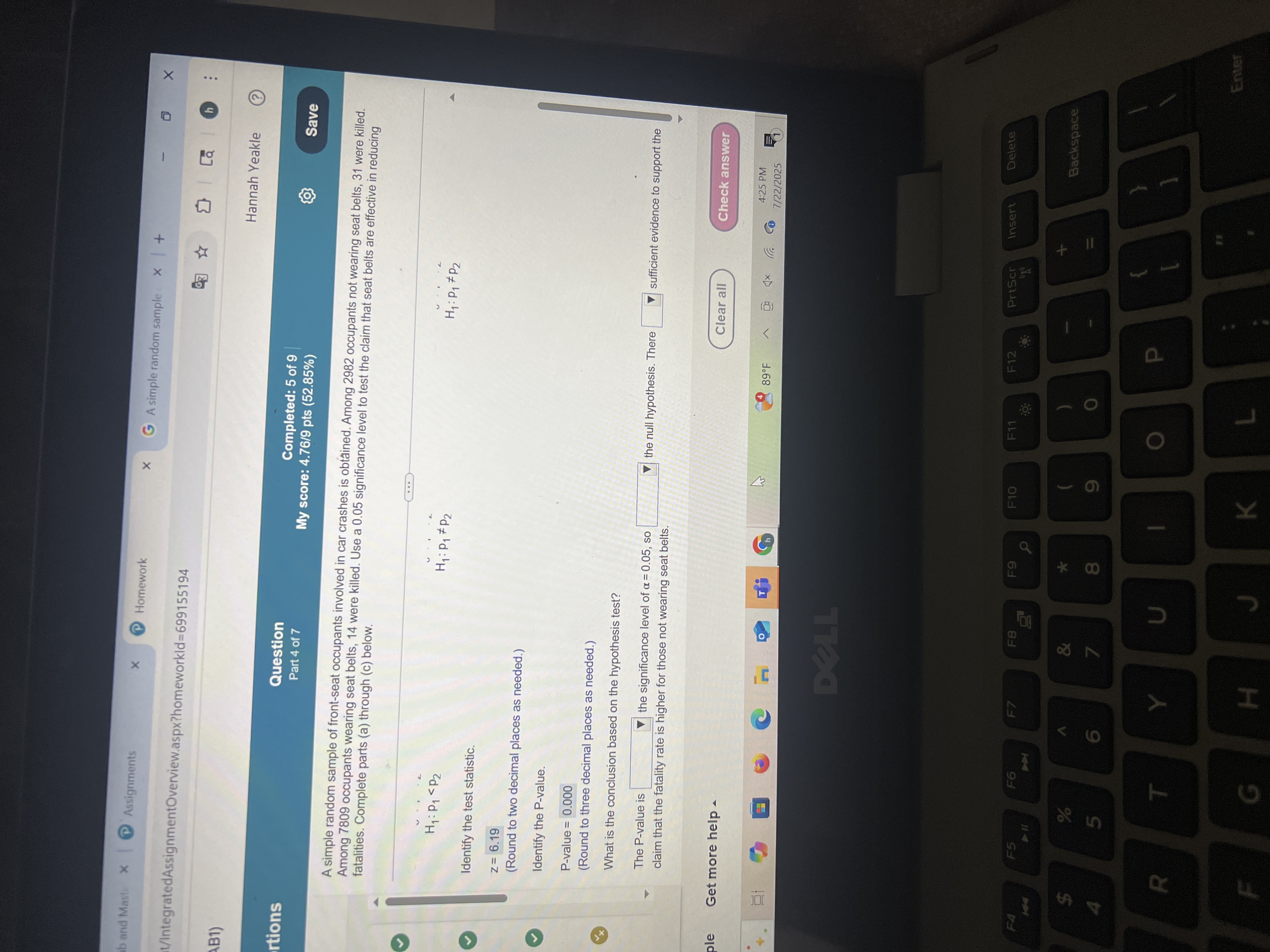 b and Mast X Assignments x P Homework x G A