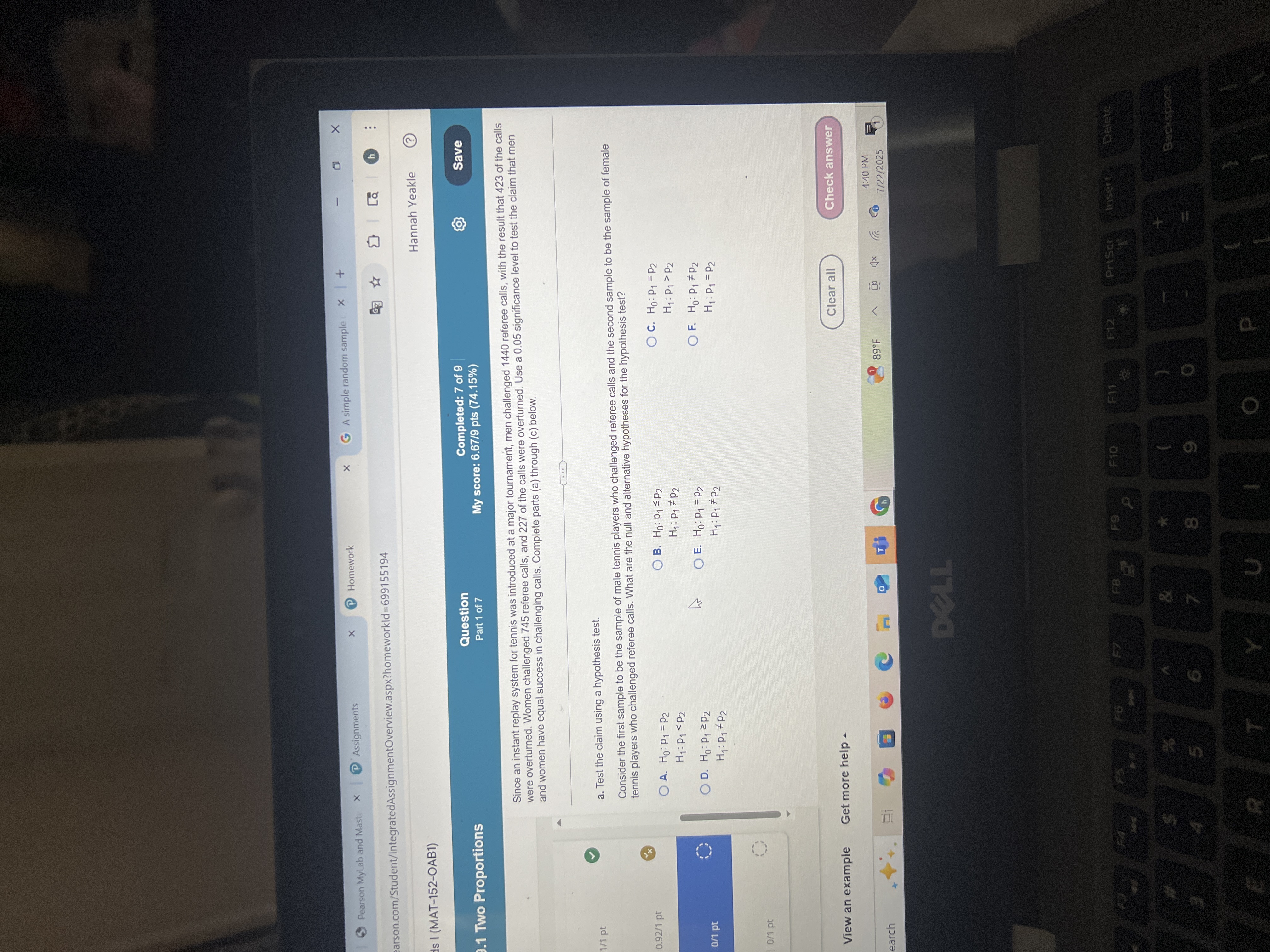 X Pearson MyLab and Mast X Assignments x Homework