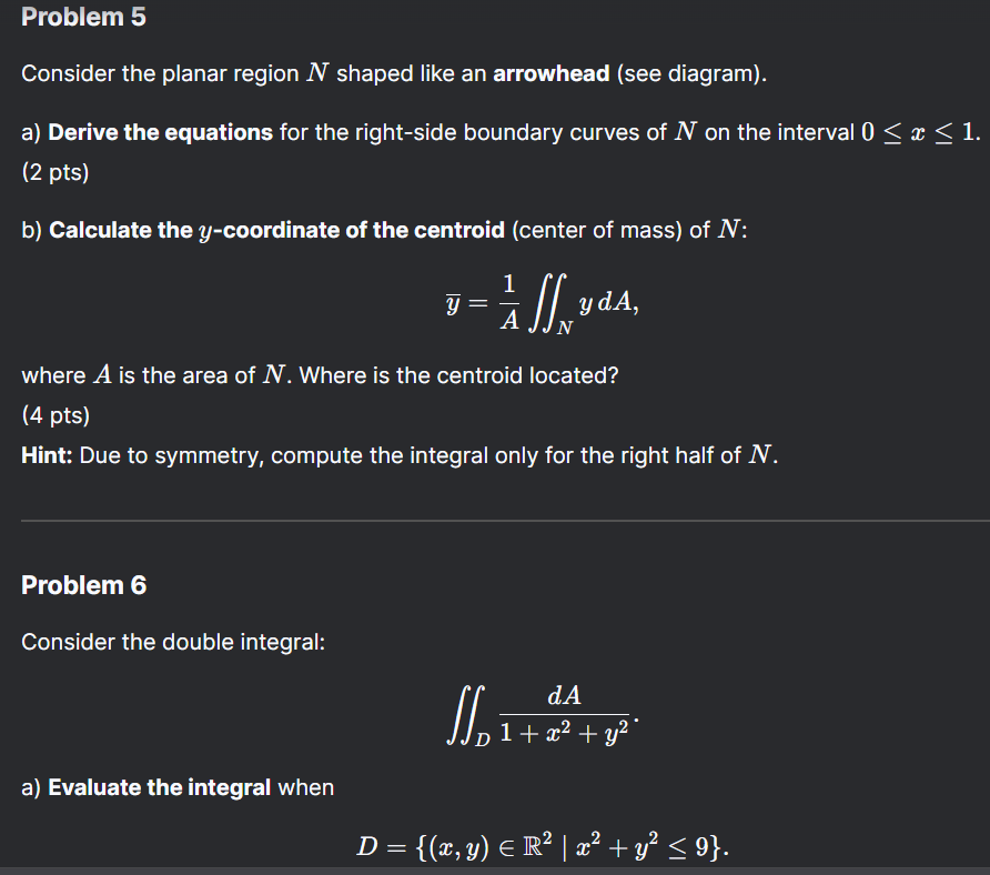 1. Let f (x, y) = y where x * 0. Calculate the