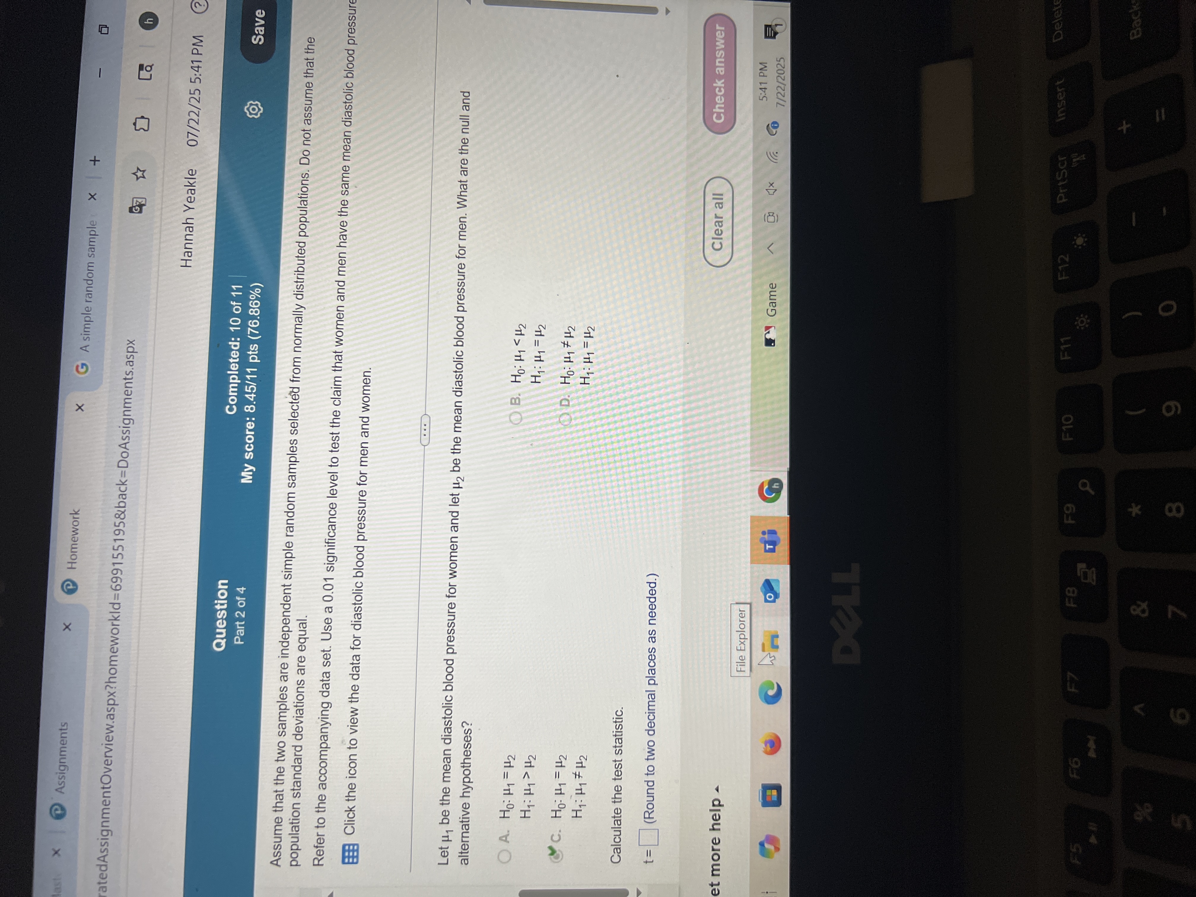 last X @ Assignments X P Homework X G A simple