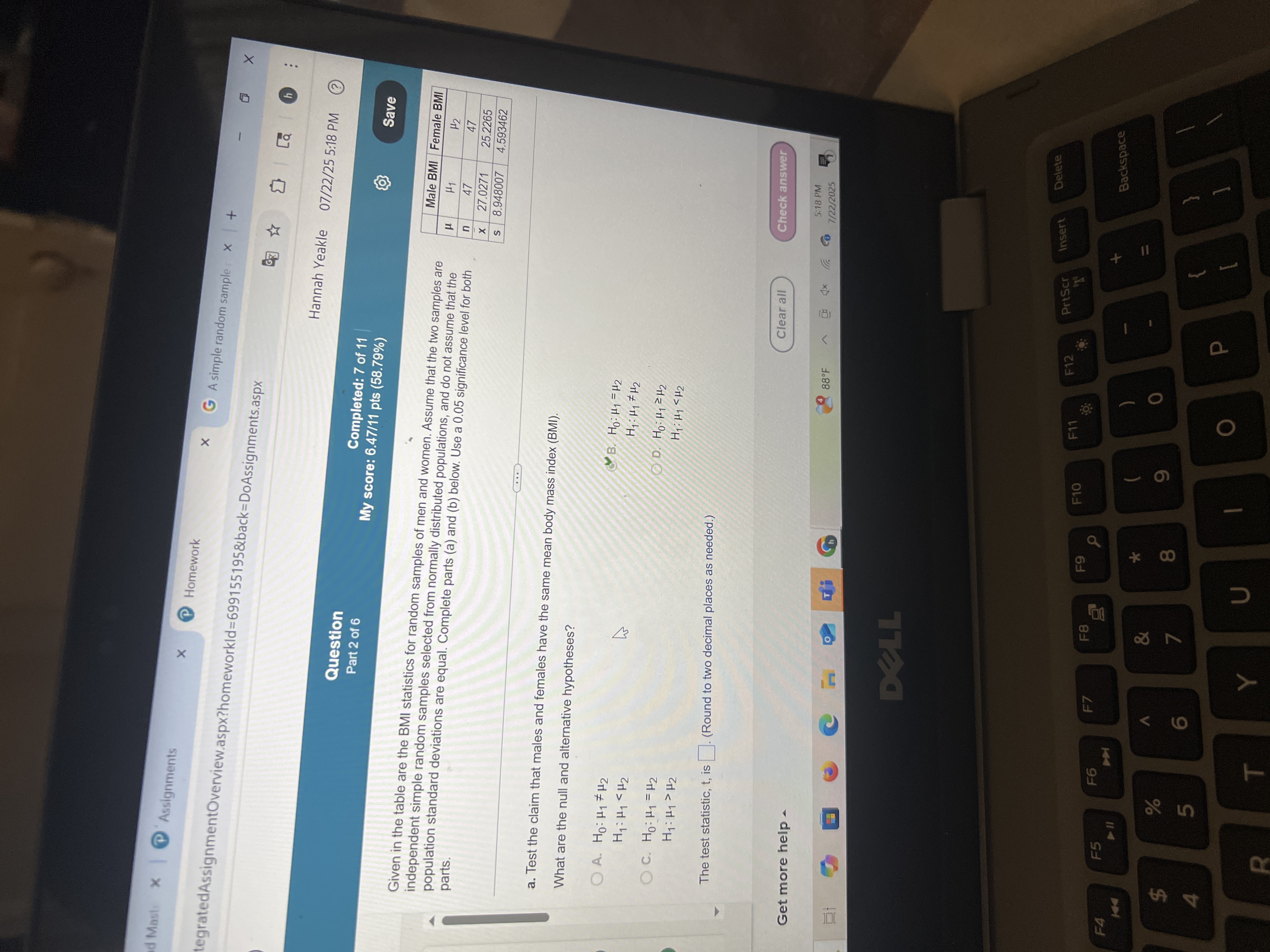 d Mast X P Assignments X P Homework x G A simple