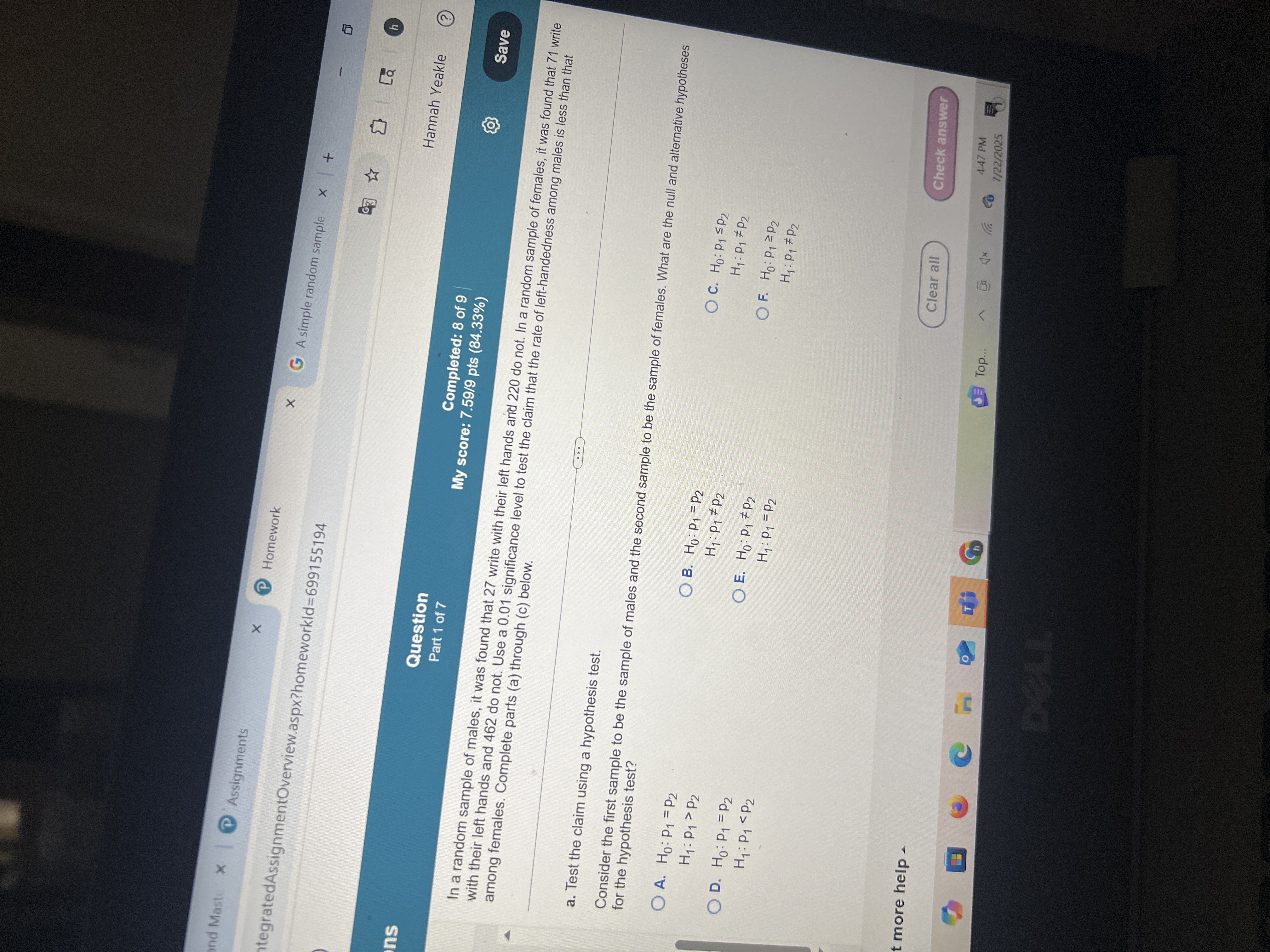 and Mast x Assignments X P Homework X GA simple