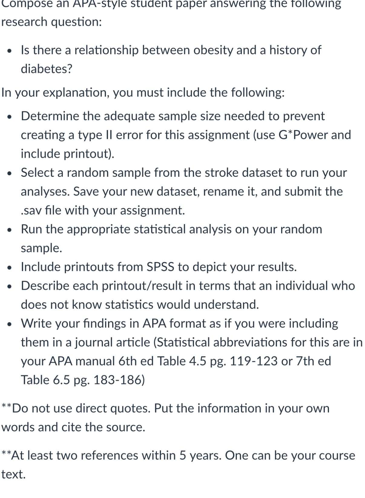 This assignment is Chi-square. I know that I have